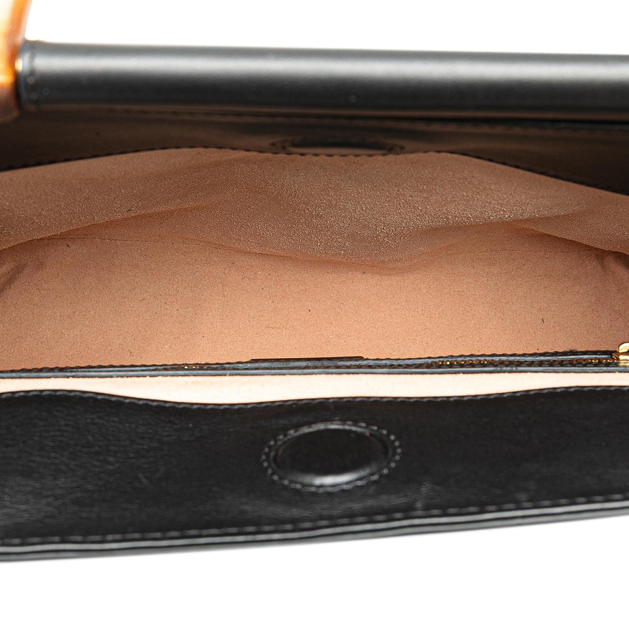 Gucci Small Leather Bamboo Nymphaea Satchel