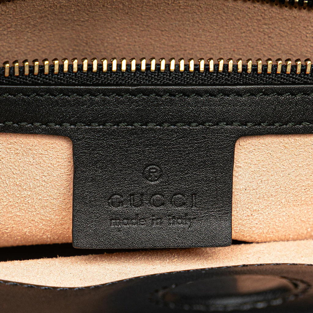 Gucci Small Leather Bamboo Nymphaea Satchel