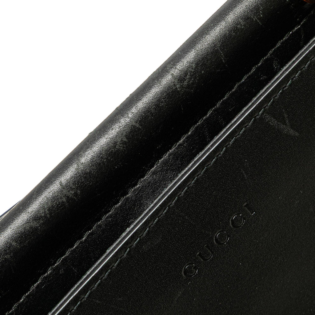 Gucci Small Leather Bamboo Nymphaea Satchel