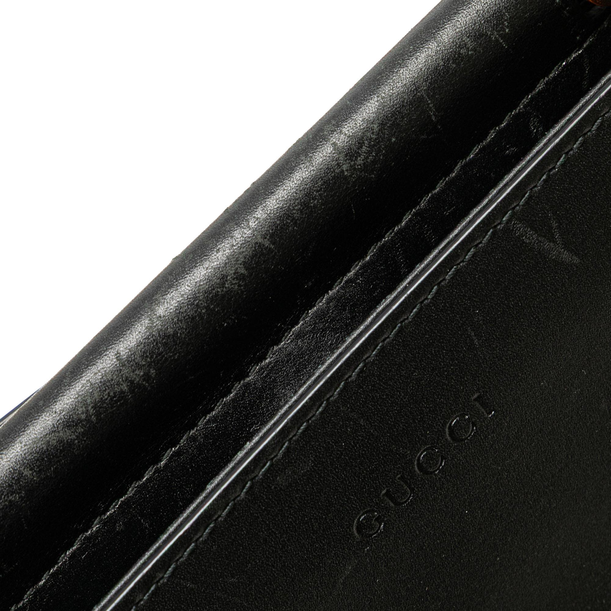 Gucci Small Leather Bamboo Nymphaea Satchel