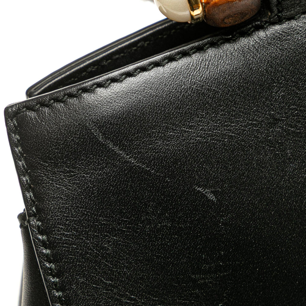 Gucci Small Leather Bamboo Nymphaea Satchel