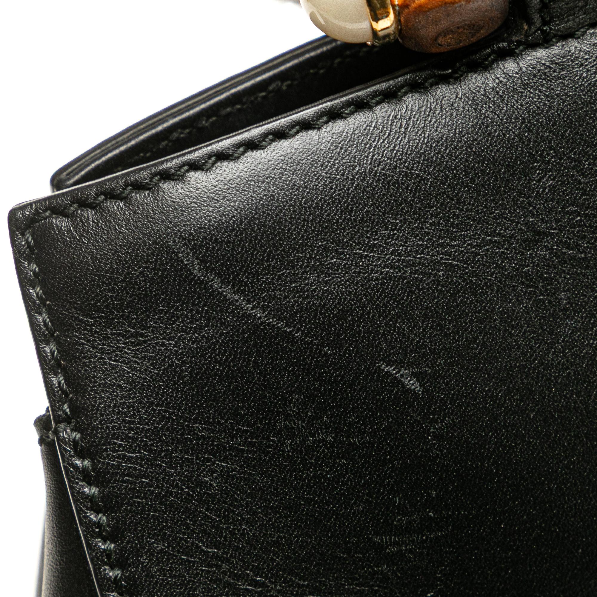 Gucci Small Leather Bamboo Nymphaea Satchel