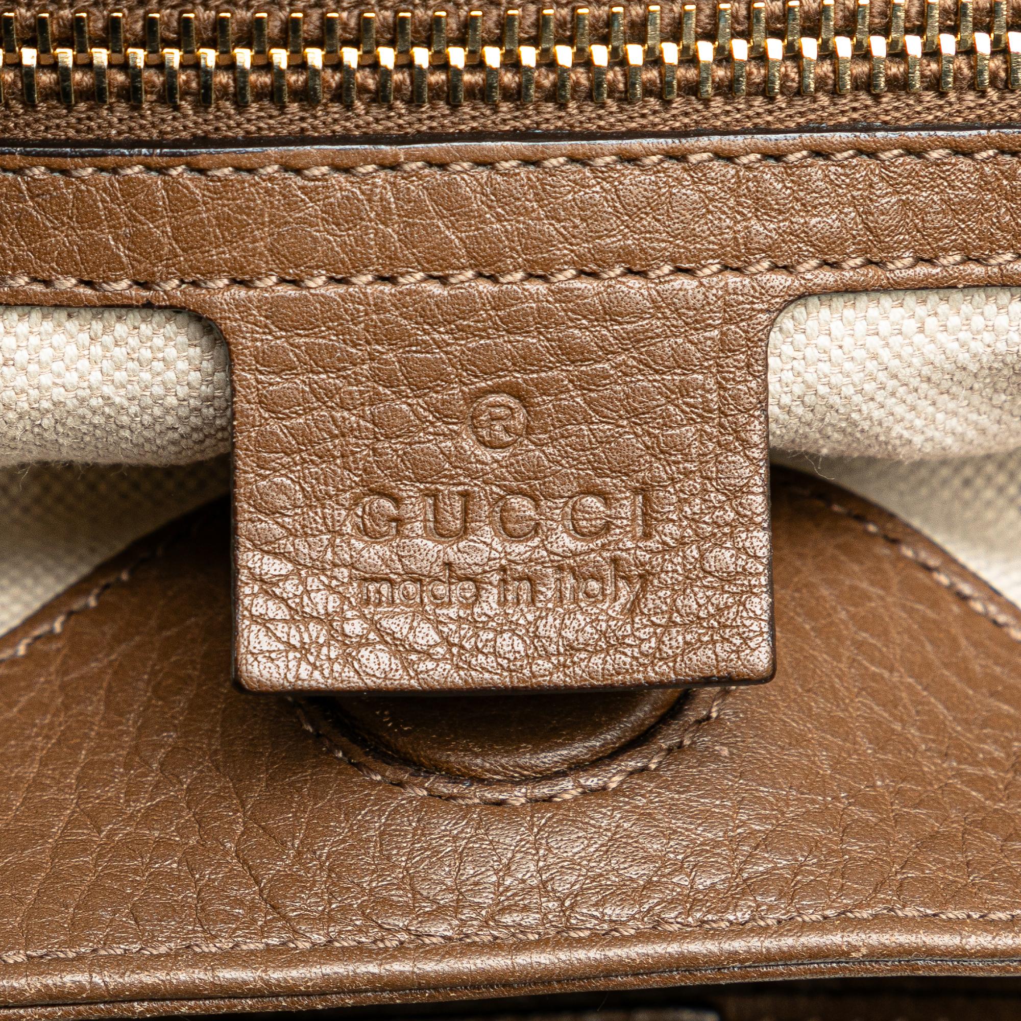 Gucci Small Leather Bamboo Shopper Satchel (SHG-qXAgyf)
