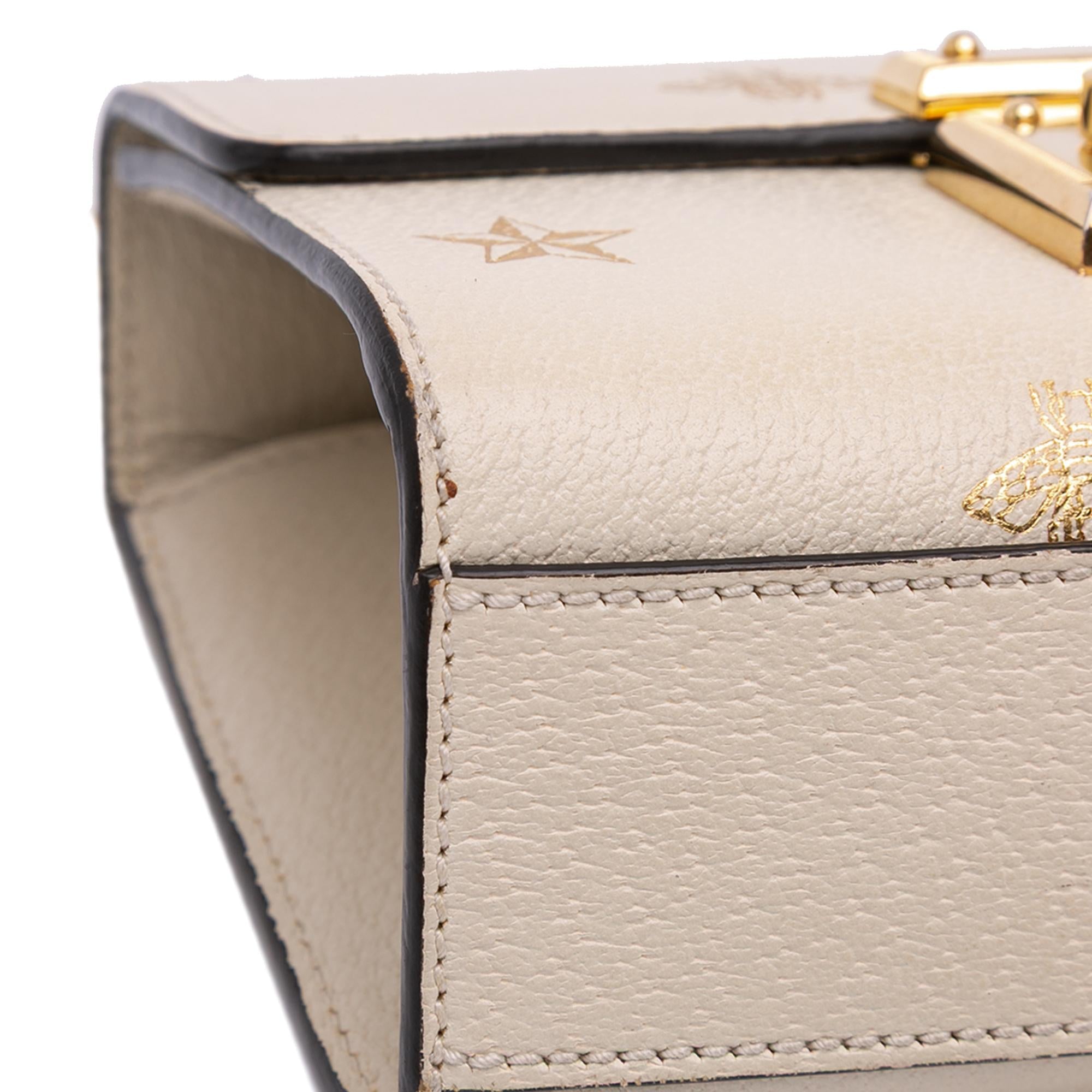 Gucci Small Leather Bee Star Padlock Crossbody