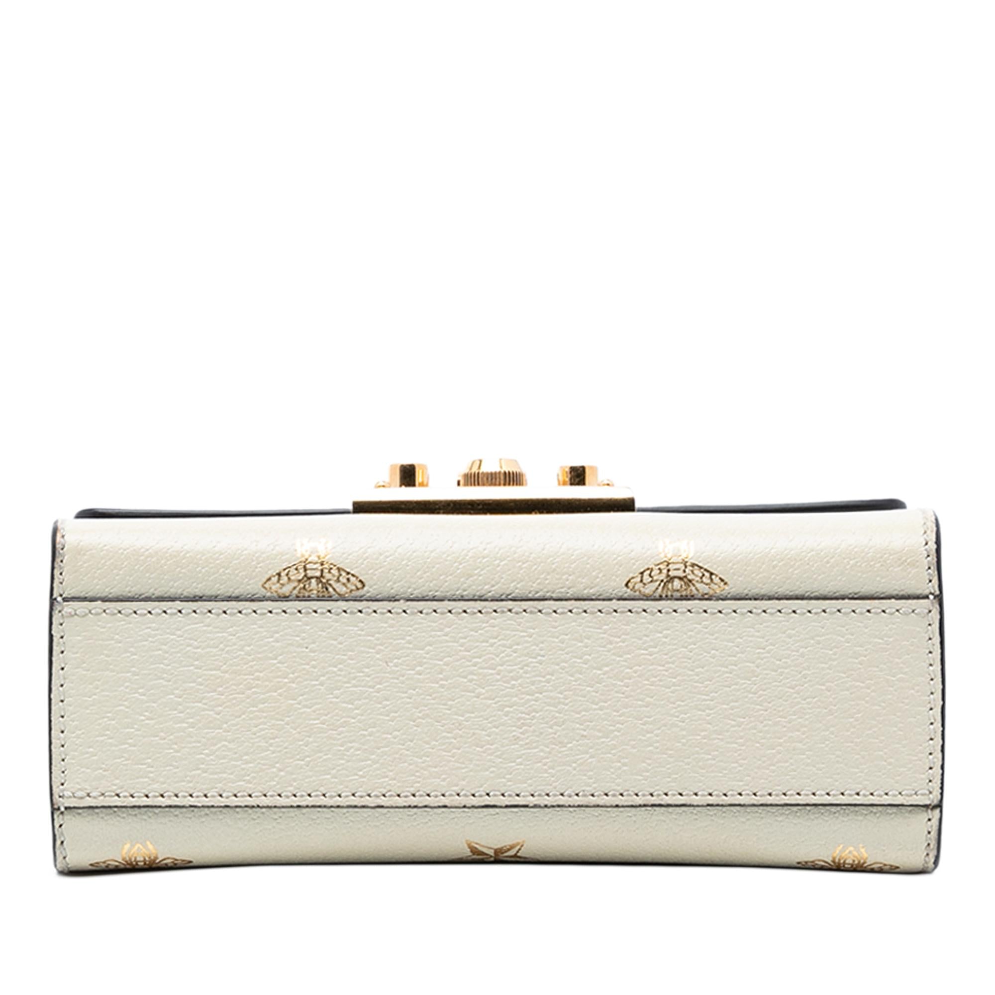 Gucci Small Leather Bee Star Padlock Crossbody