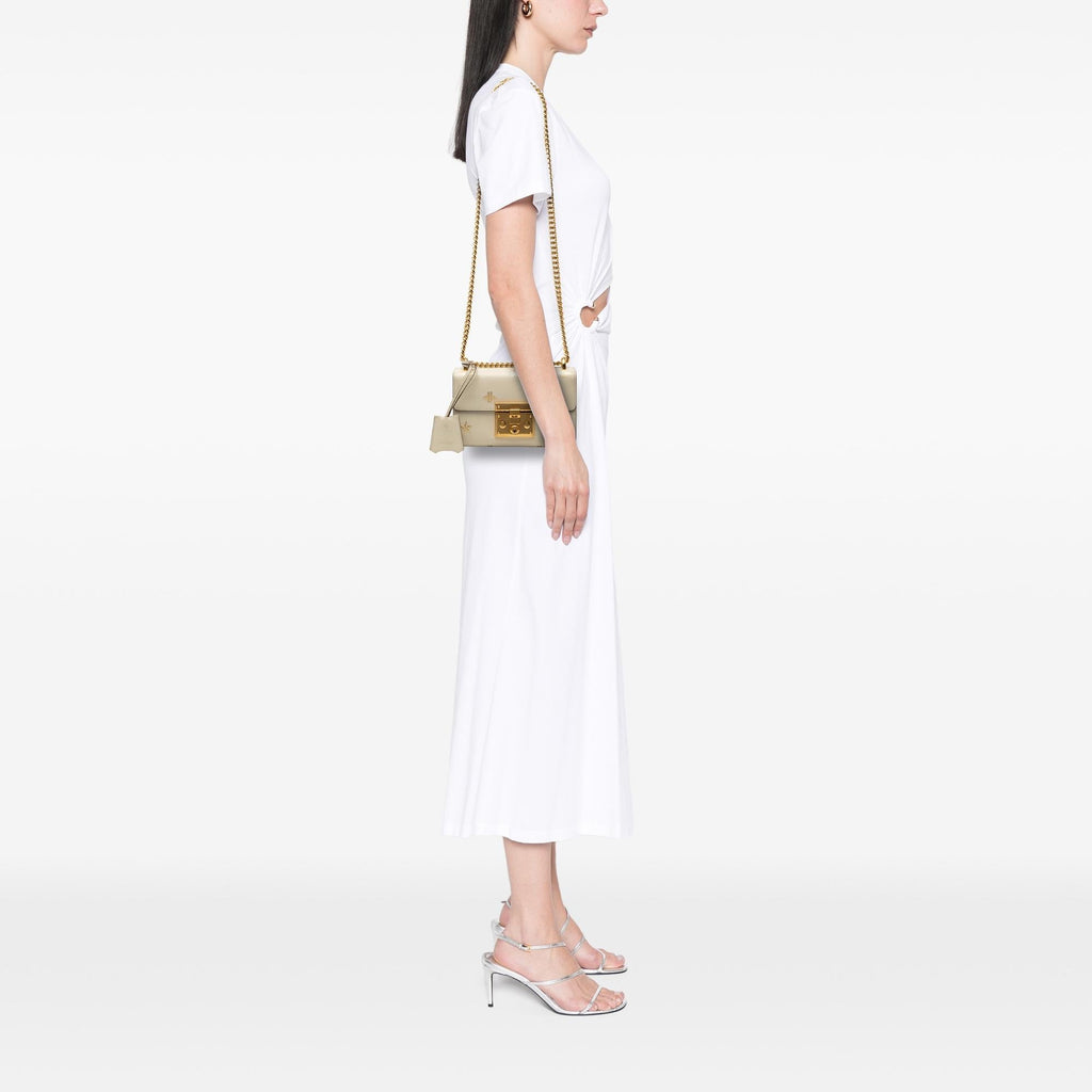 Gucci Small Leather Bee Star Padlock Crossbody