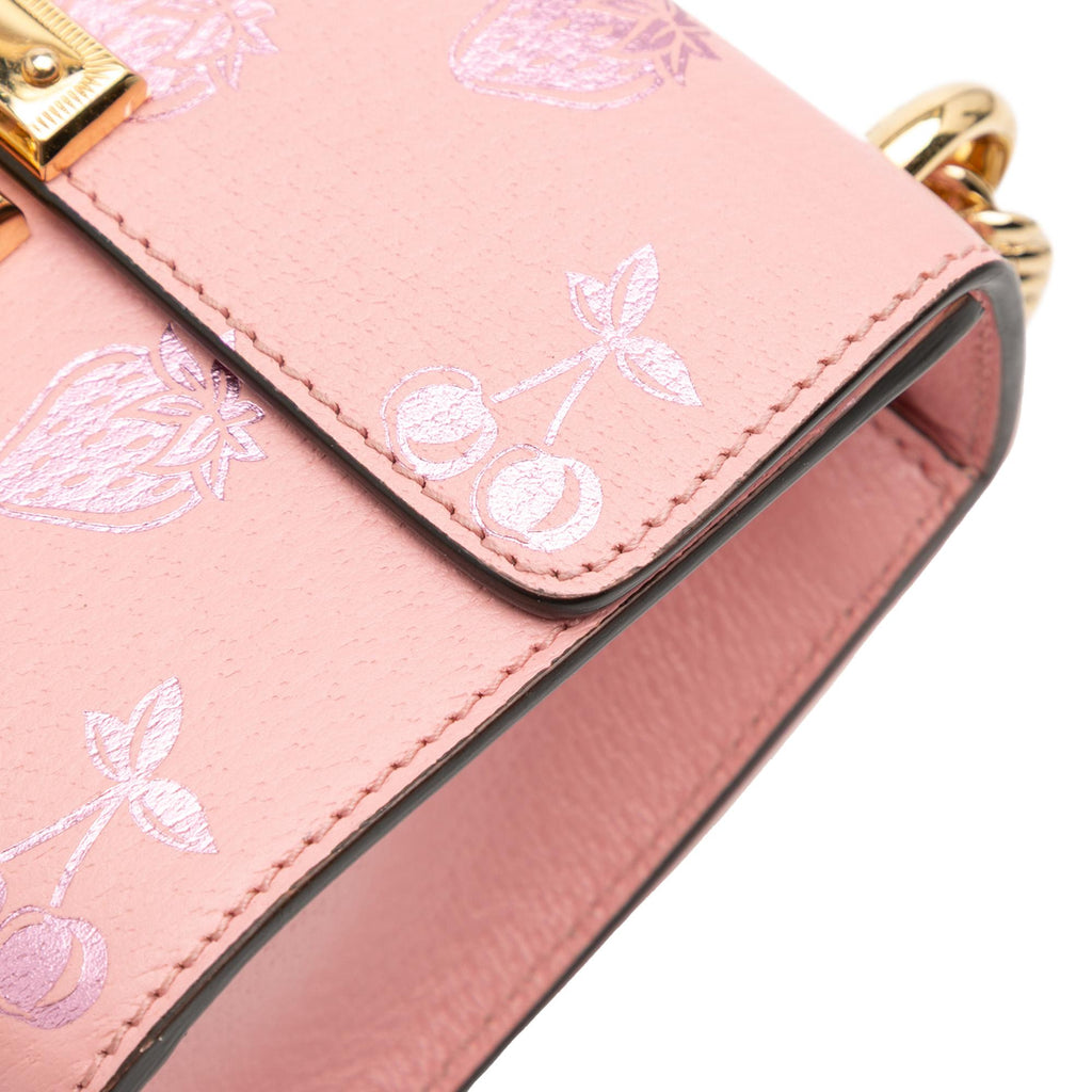 Gucci Small Leather Berry Print Padlock Crossbody