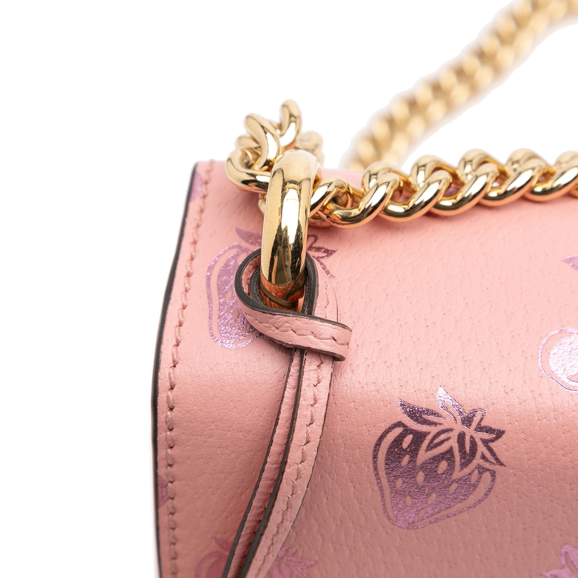 Gucci Small Leather Berry Print Padlock Crossbody