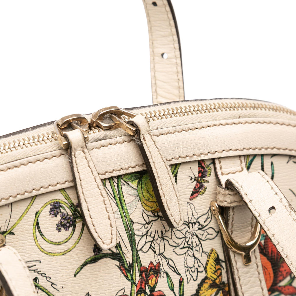 Gucci Small Leather Flora Nice Dome Satchel