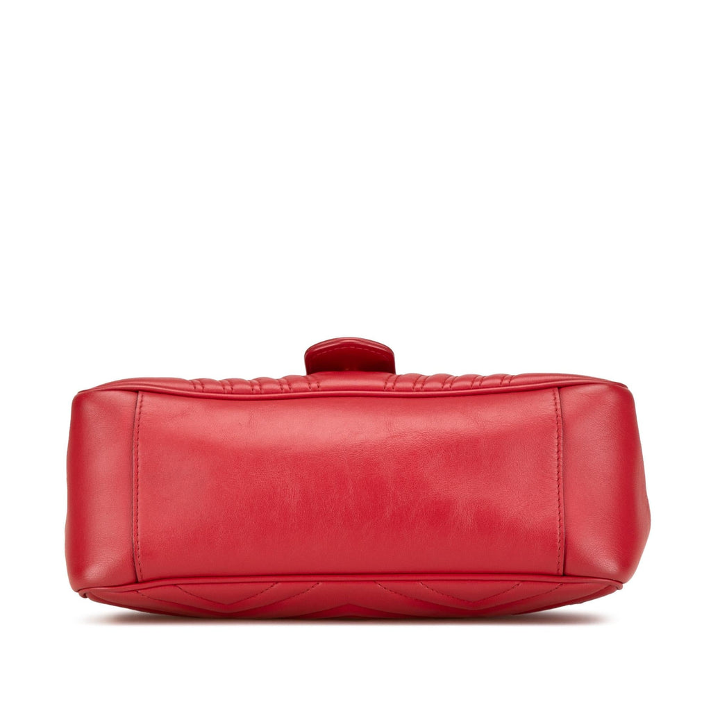 Gucci Small Leather GG Marmont Top Handle Satchel