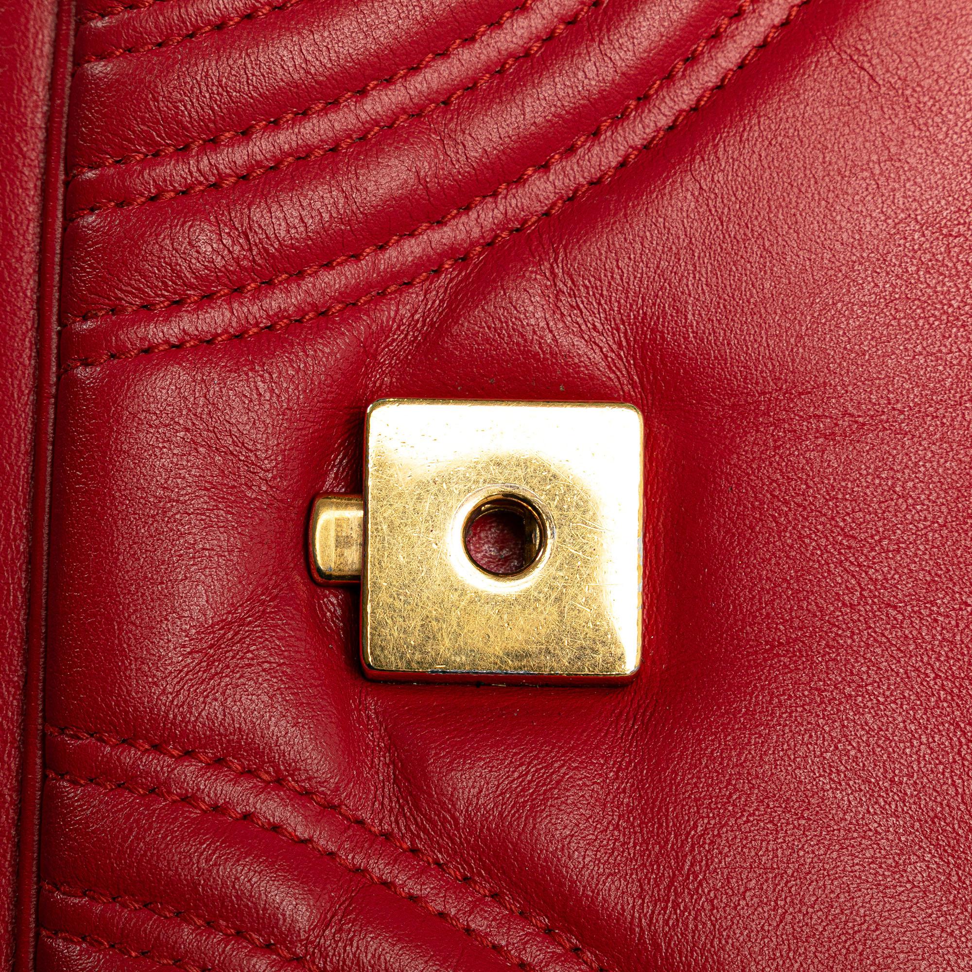 Gucci Small Leather GG Marmont Top Handle Satchel