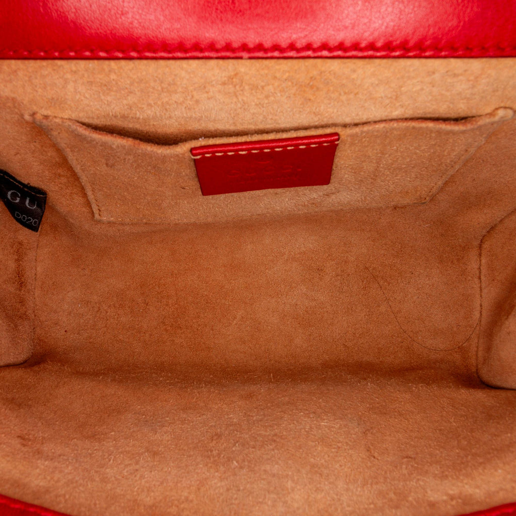 Gucci Small Leather Pearl Studded Padlock Crossbody Bag (SHG-1zn6yH)