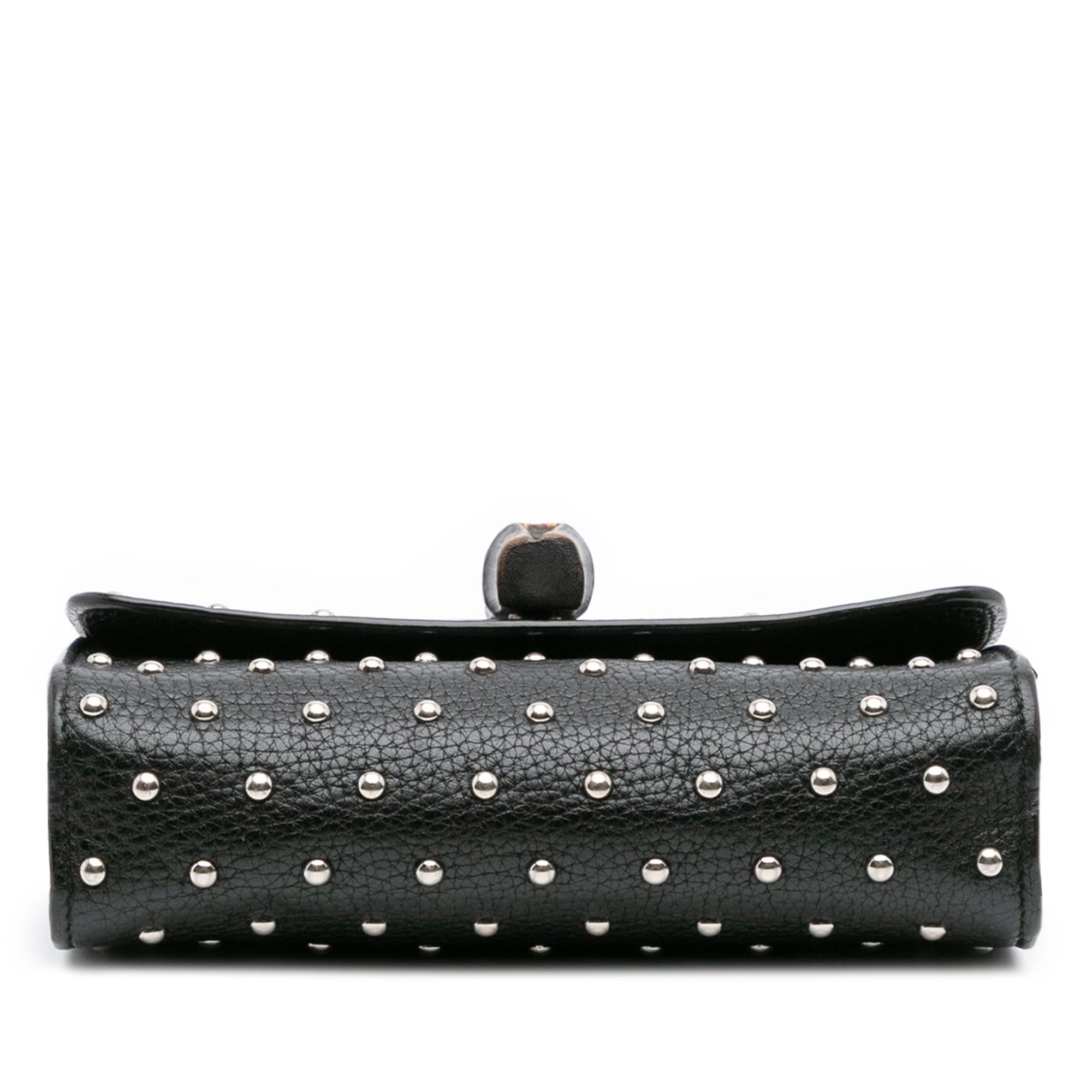 Gucci Small Leather Studded Miss Bamboo Crossbody