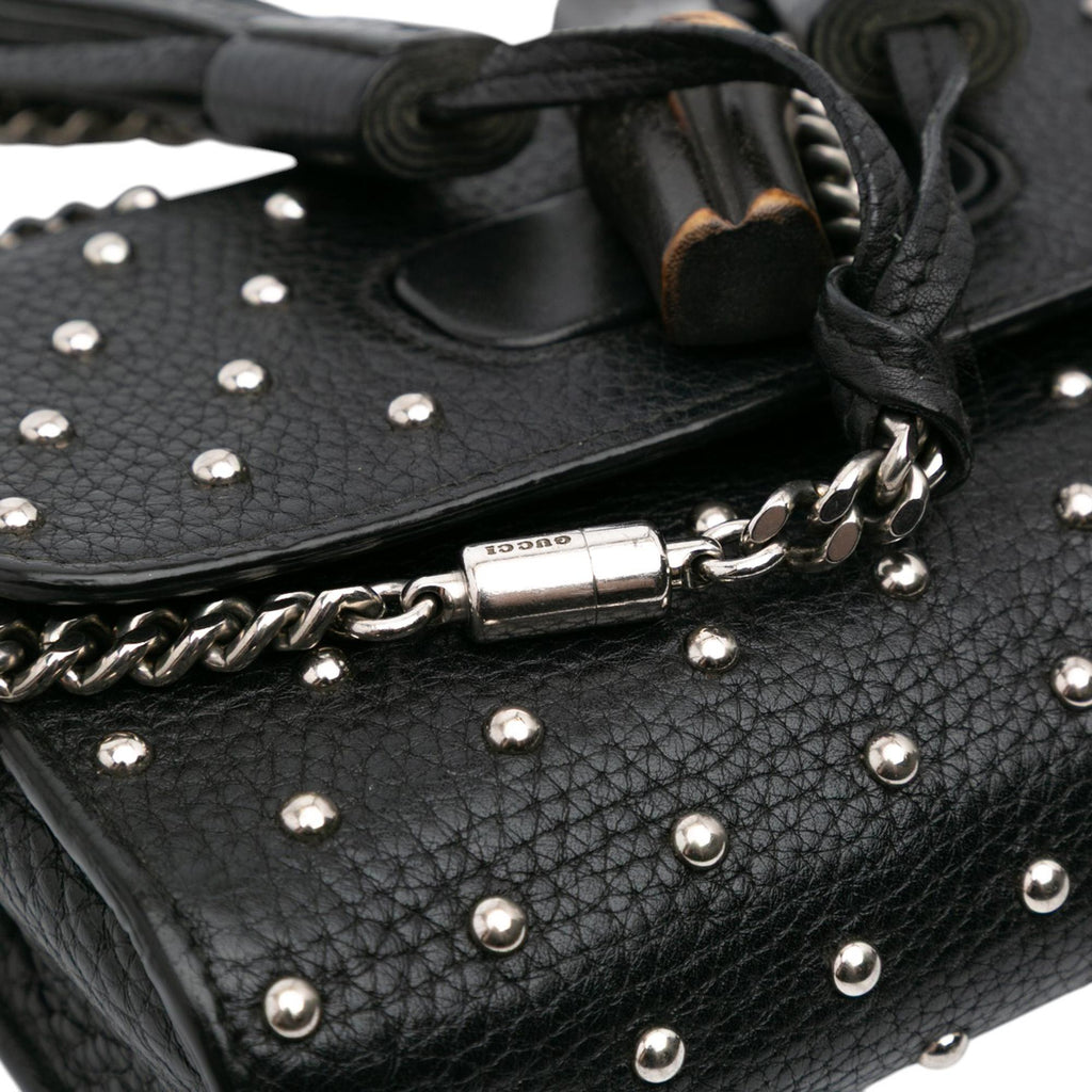 Gucci Small Leather Studded Miss Bamboo Crossbody