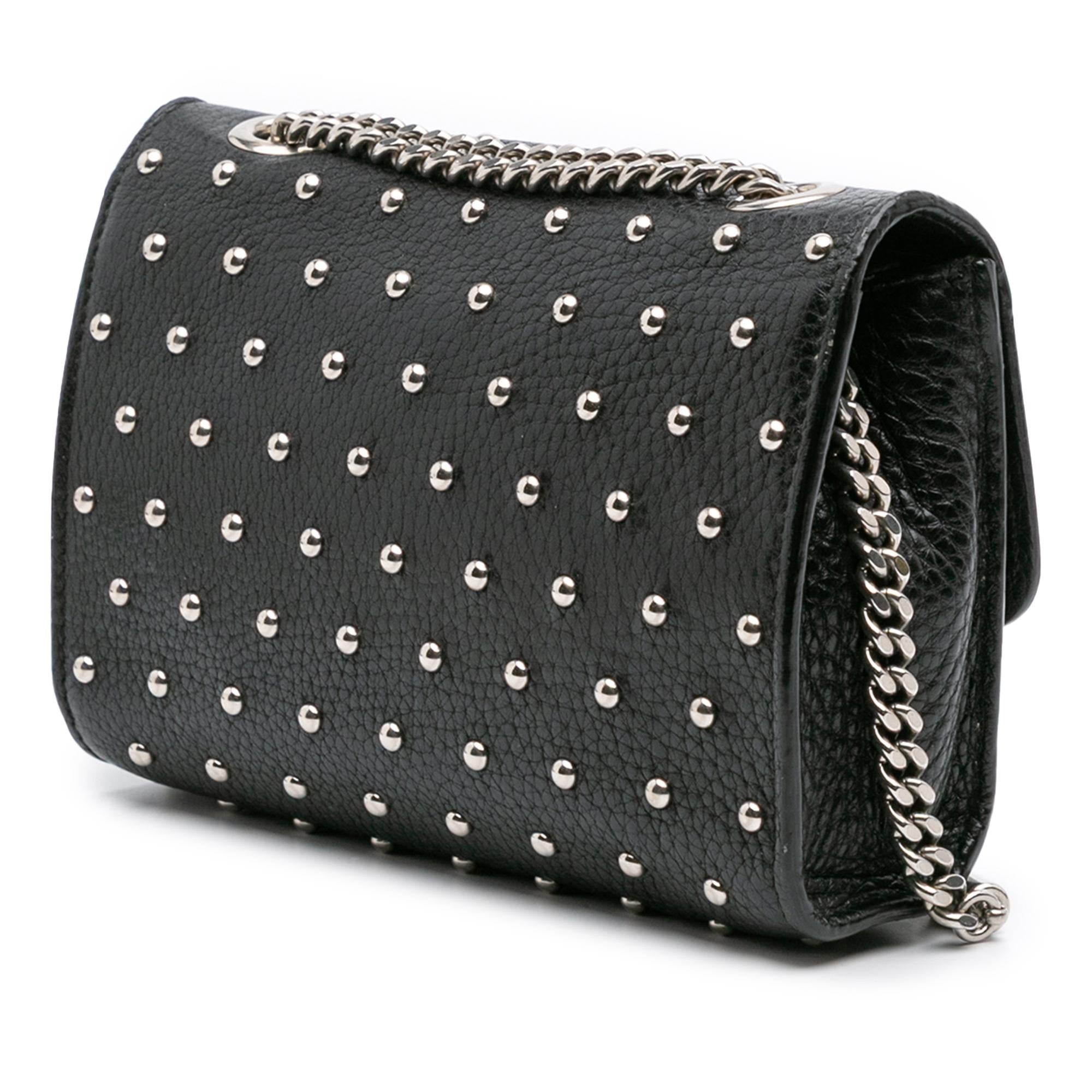 Gucci Small Leather Studded Miss Bamboo Crossbody