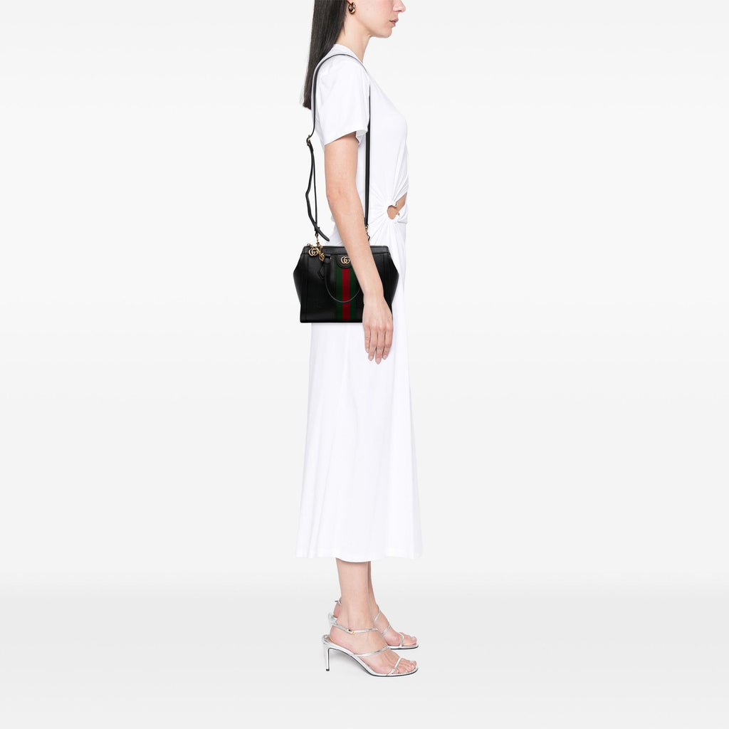 Gucci Small Leather Web Ophidia Satchel