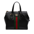 Gucci Small Leather Web Ophidia Satchel