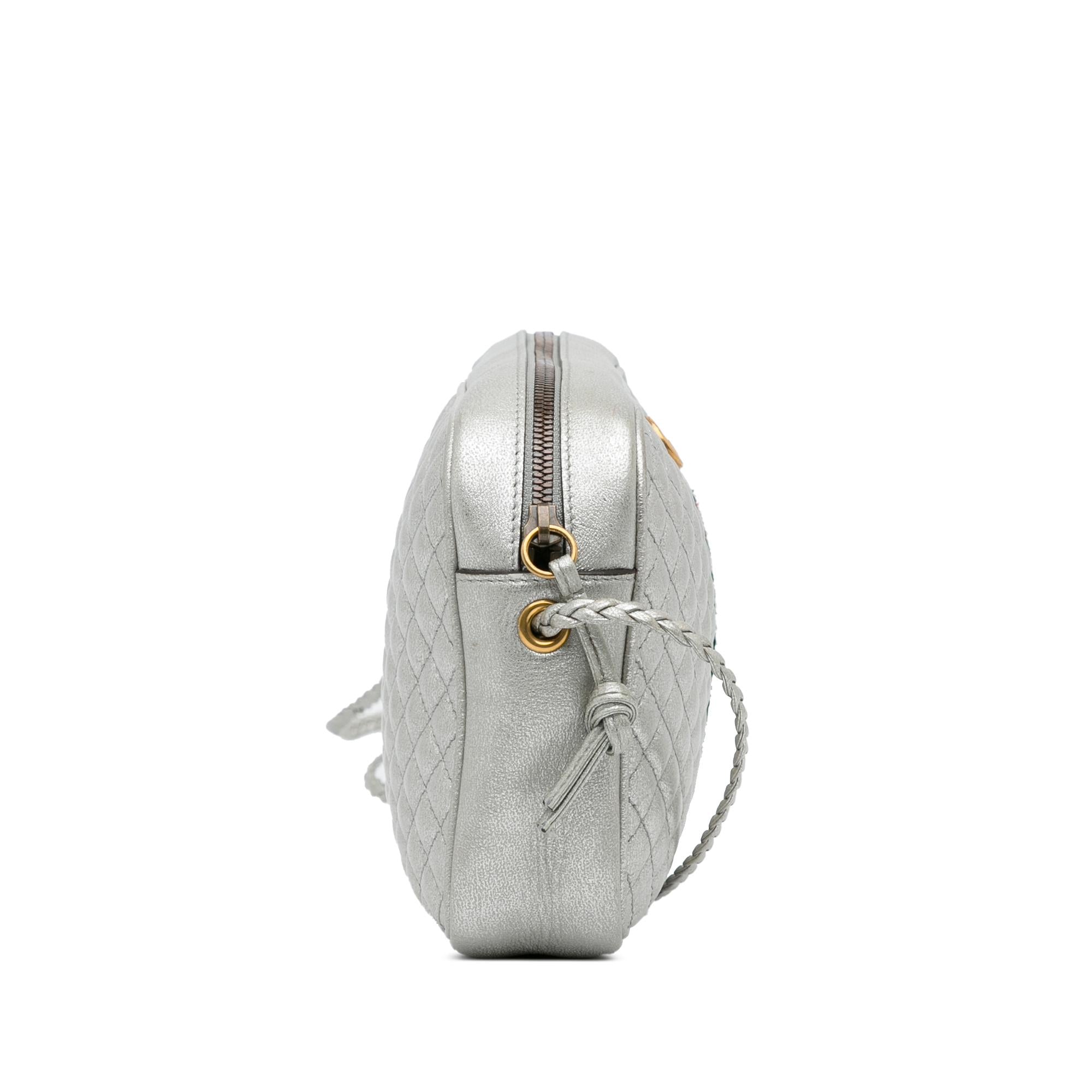 Gucci Small Leather Web Trapuntata Crossbody (SHG-DXltON)