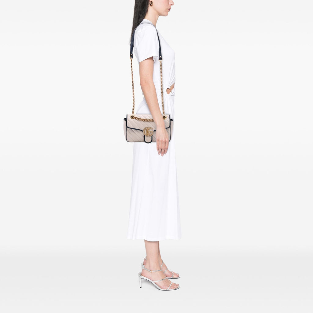 Gucci Small Matelasse Leather Torchon GG Marmont Flap