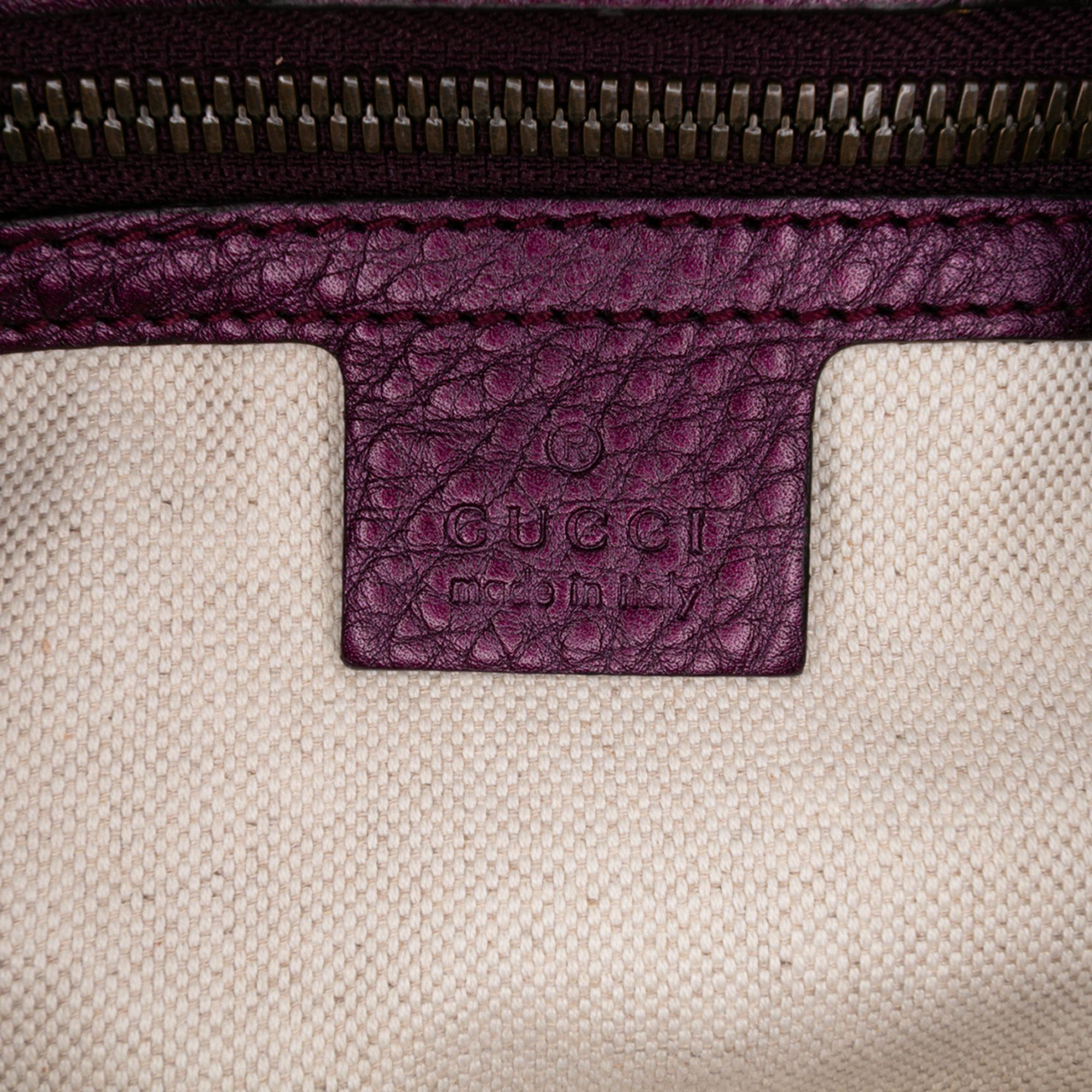 Gucci Small Metallic Calfskin Bamboo Shopper Satchel