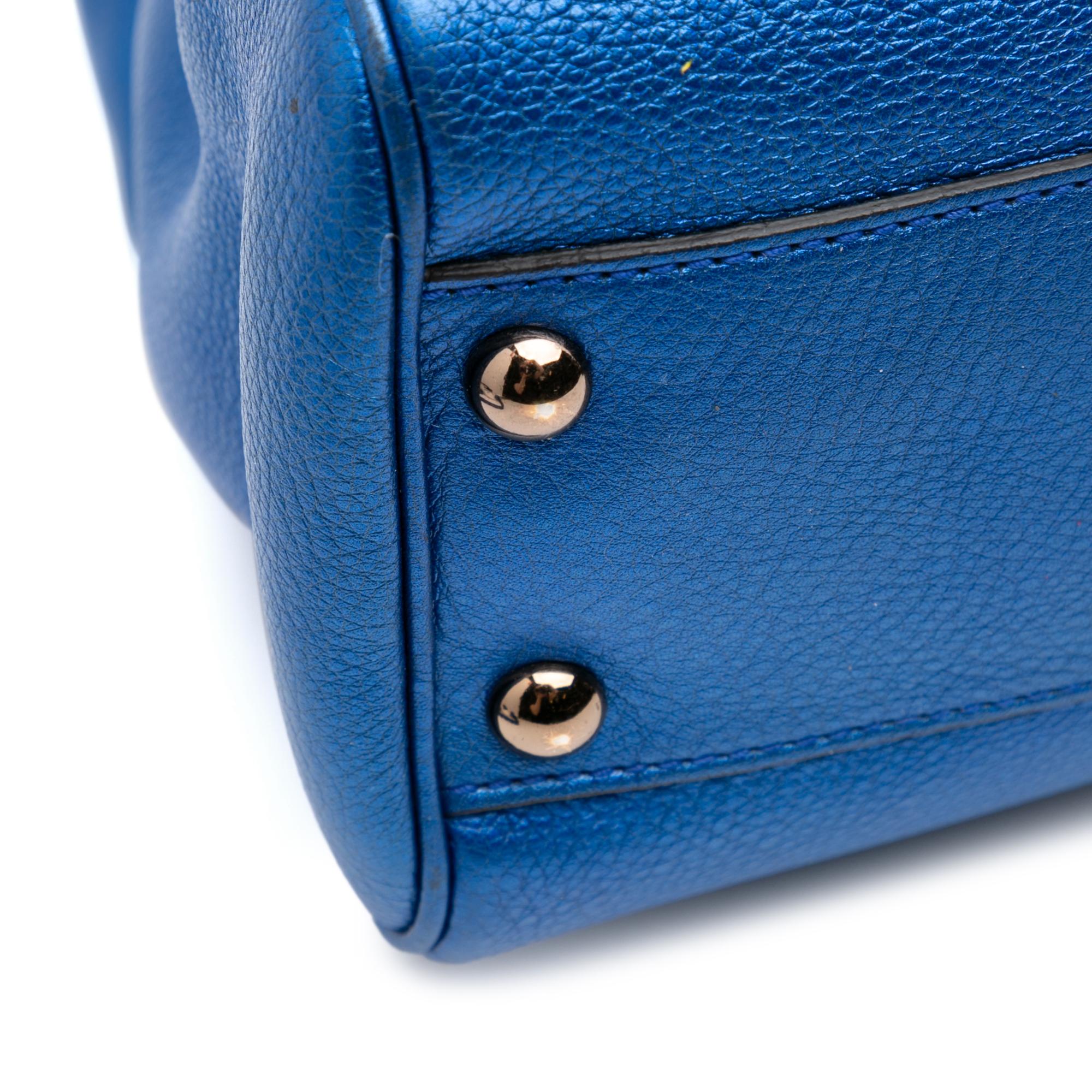 Gucci Small Metallic Calfskin Bamboo Shopper Satchel