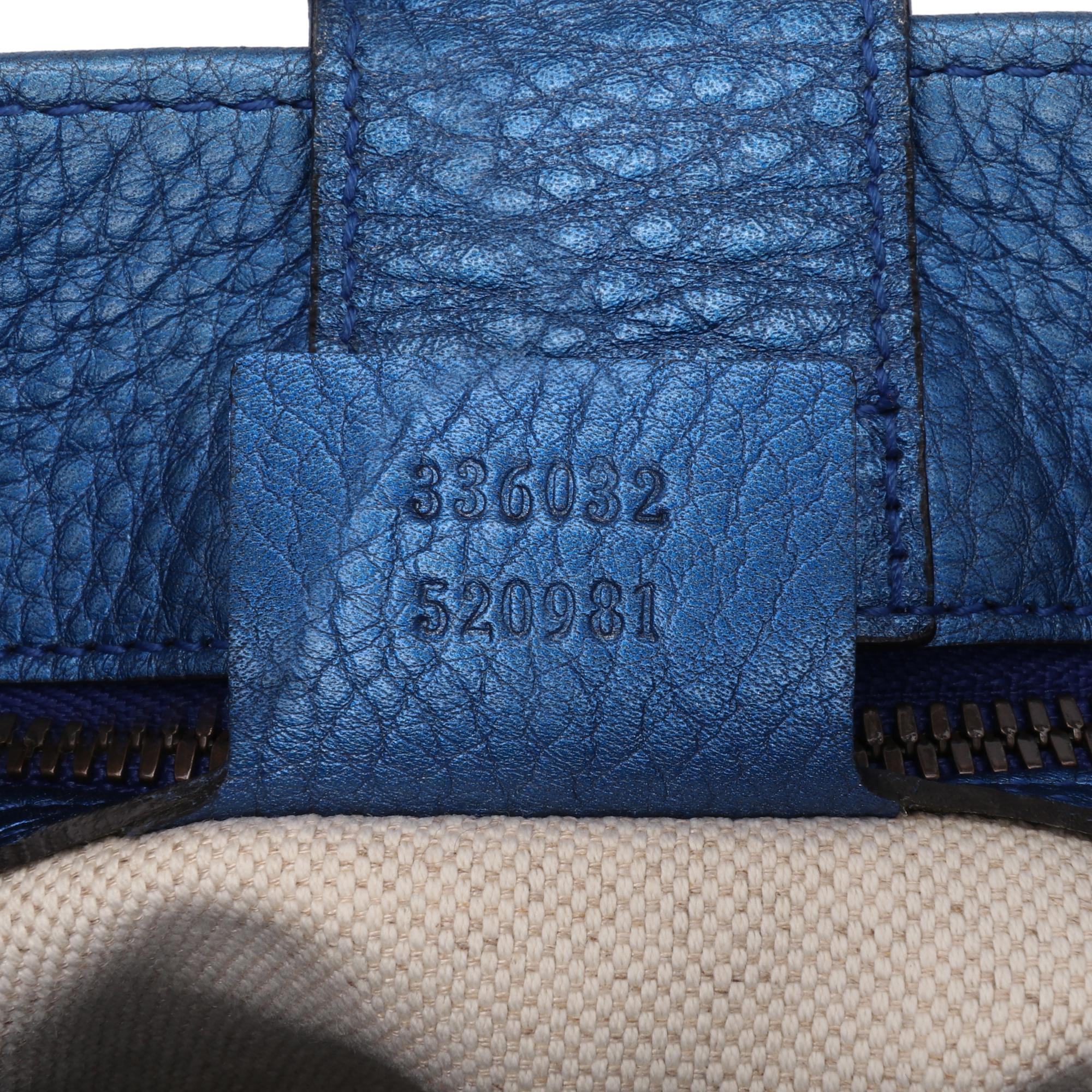 Gucci Small Metallic Calfskin Bamboo Shopper Satchel