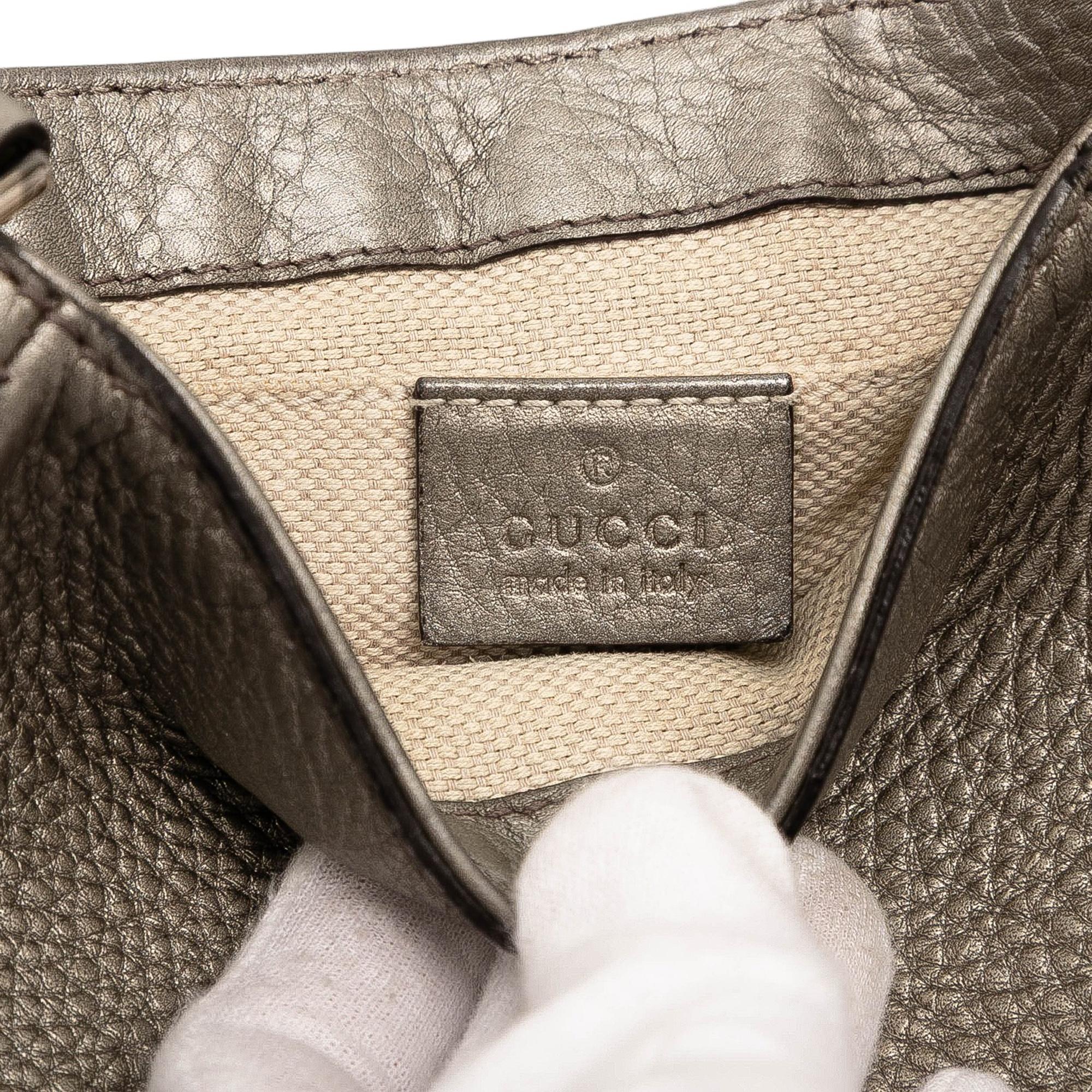 Gucci Small Metallic Leather Soho Chain Flap Crossbody