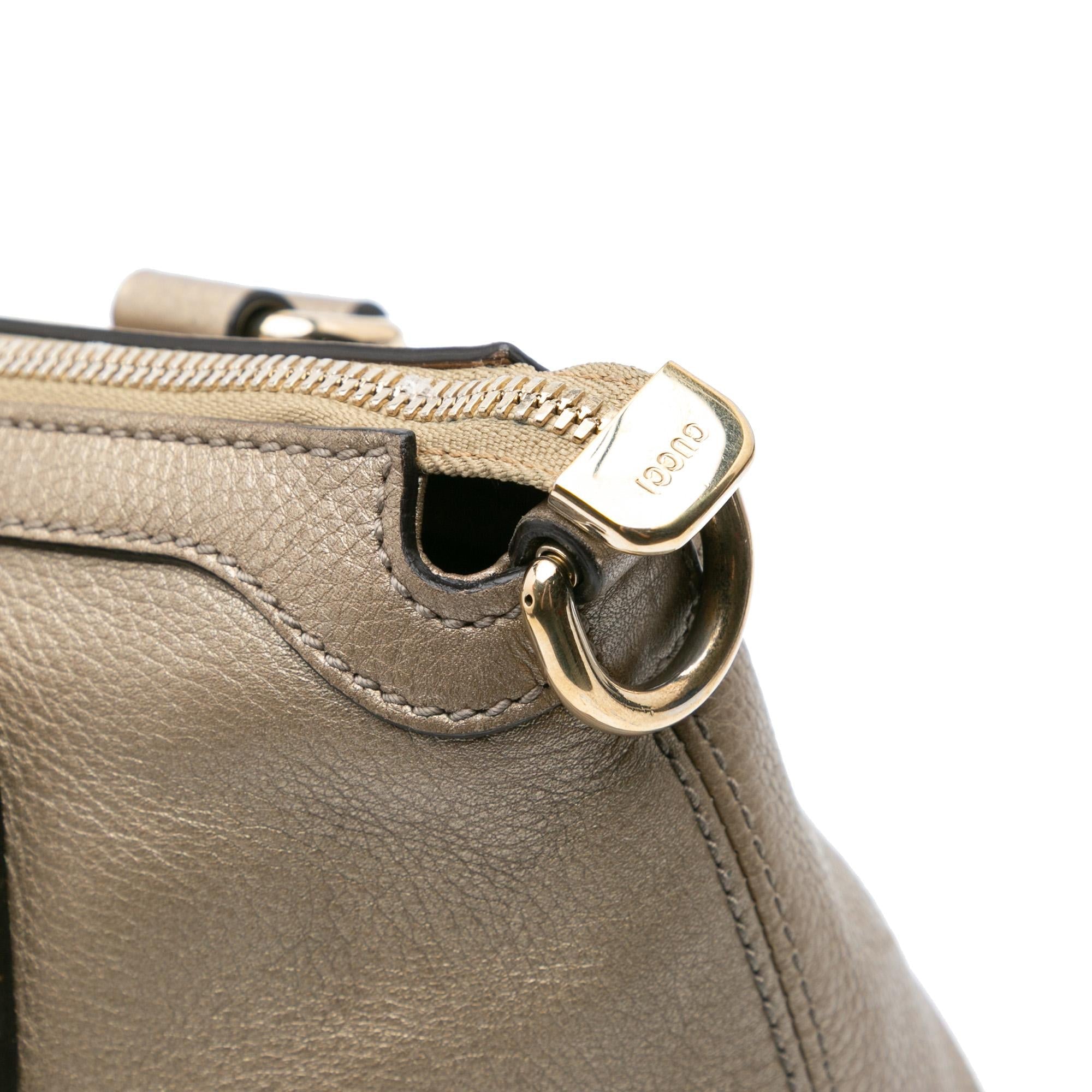 Gucci Small Metallic Leather Soho Working Satchel