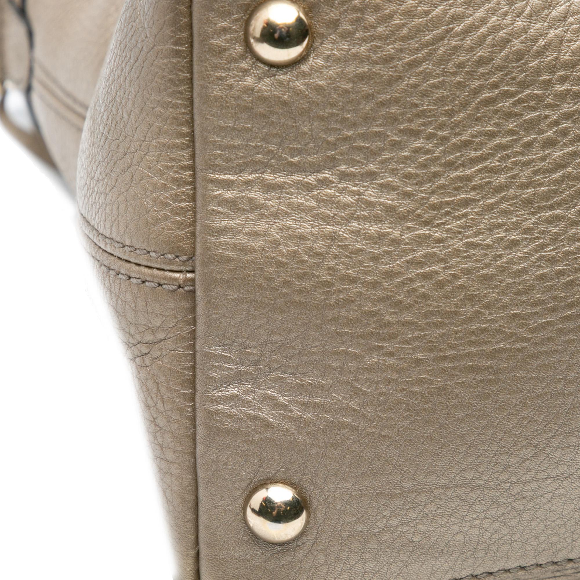 Gucci Small Metallic Leather Soho Working Satchel