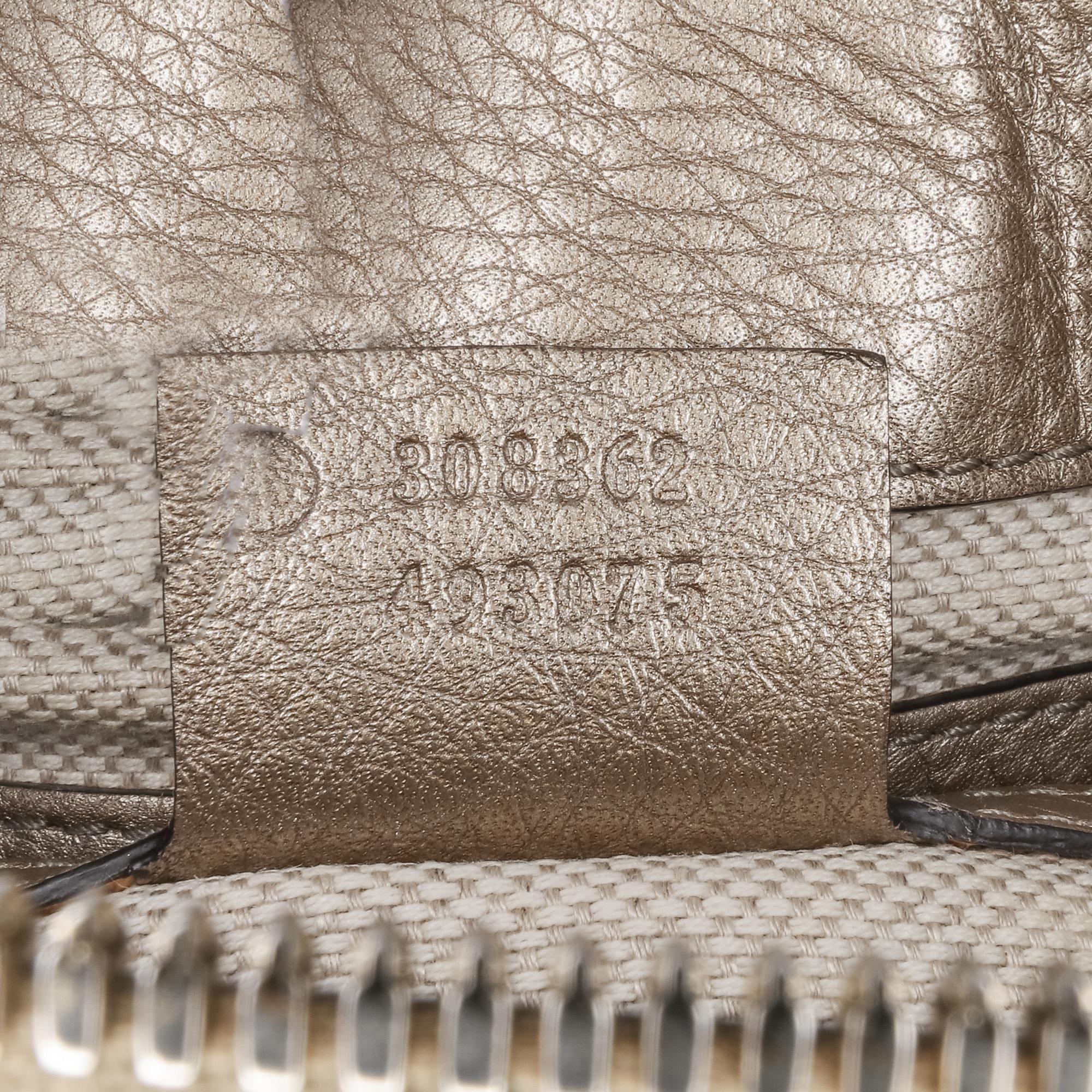 Gucci Small Metallic Leather Soho Working Satchel