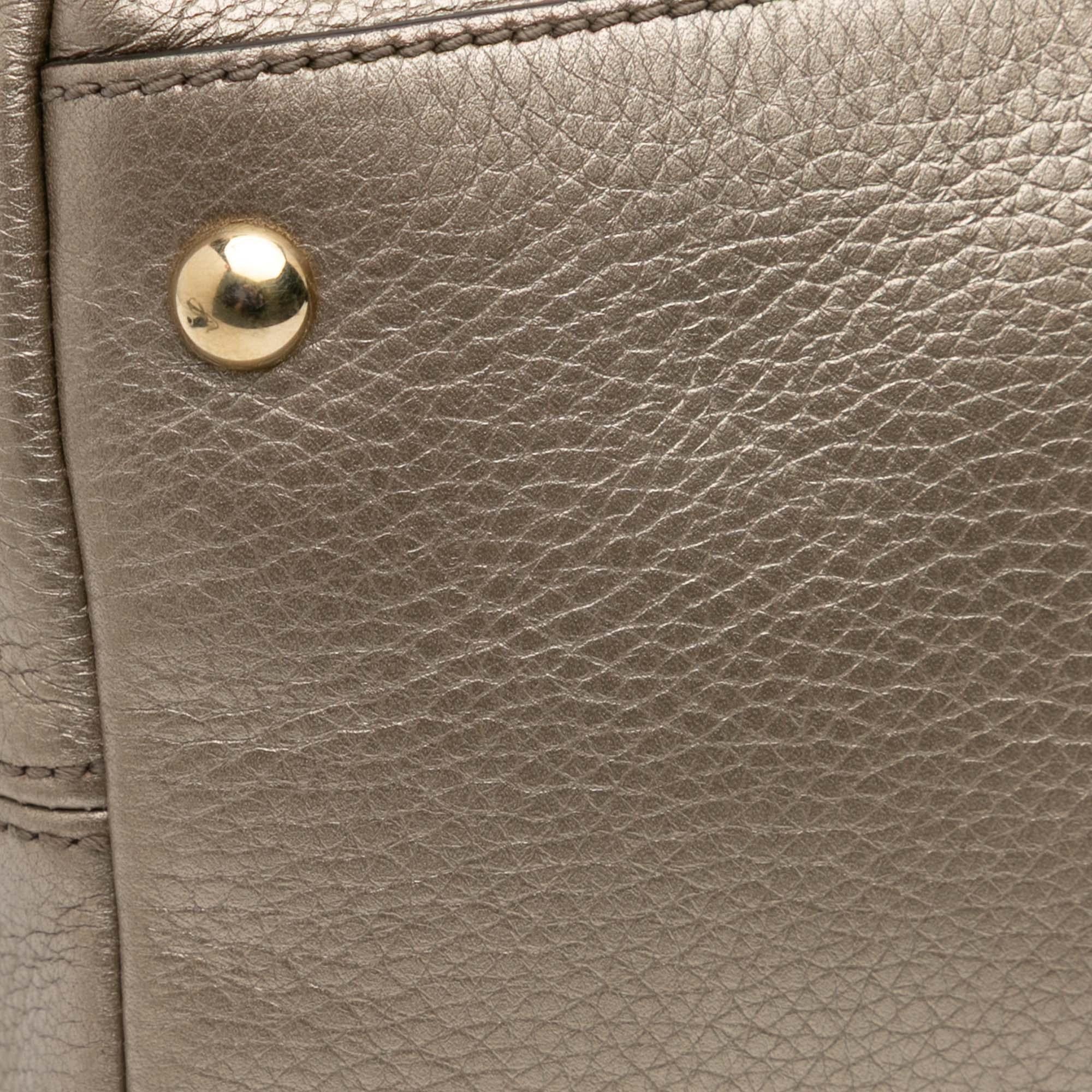 Gucci Small Metallic Leather Soho Working Satchel