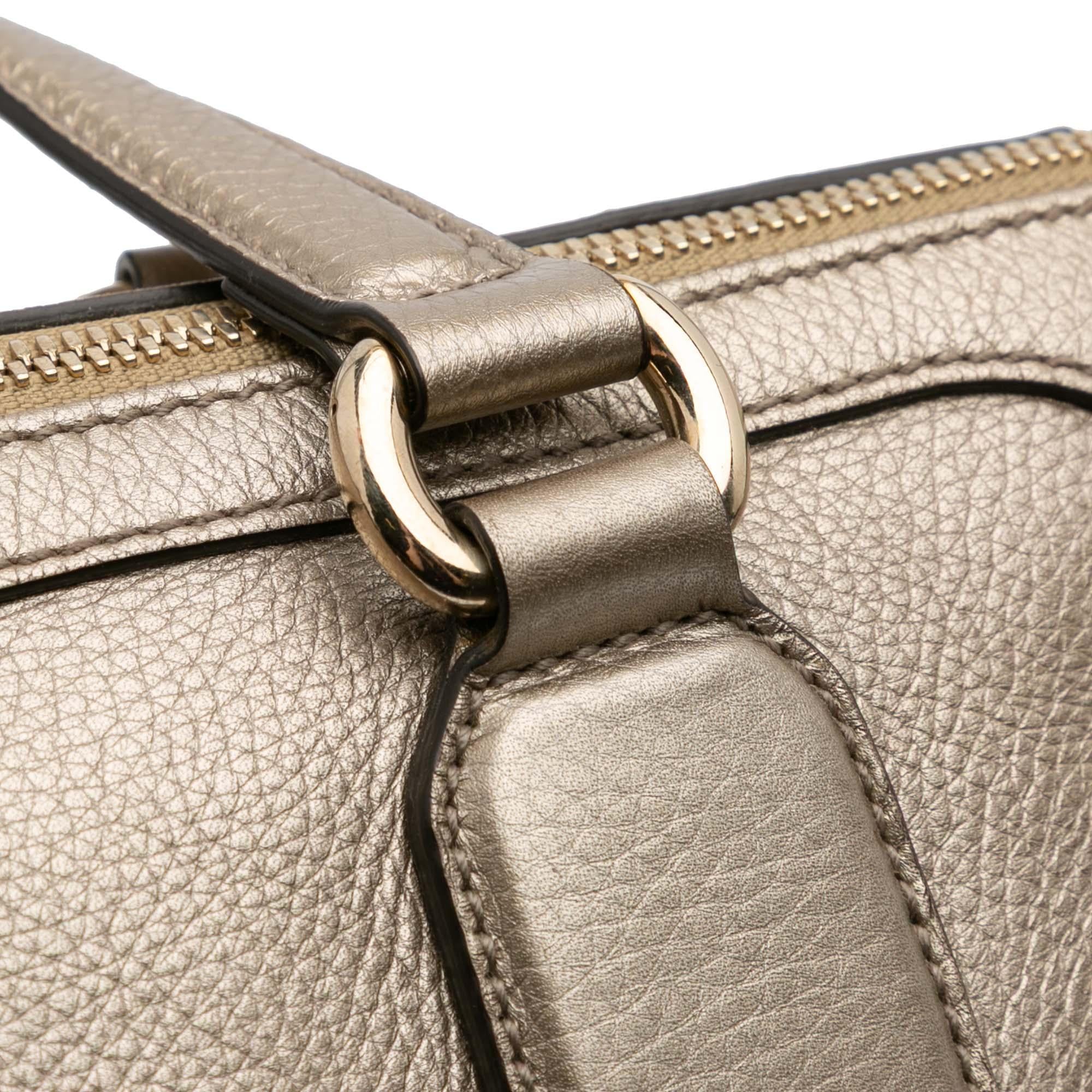 Gucci Small Metallic Leather Soho Working Satchel