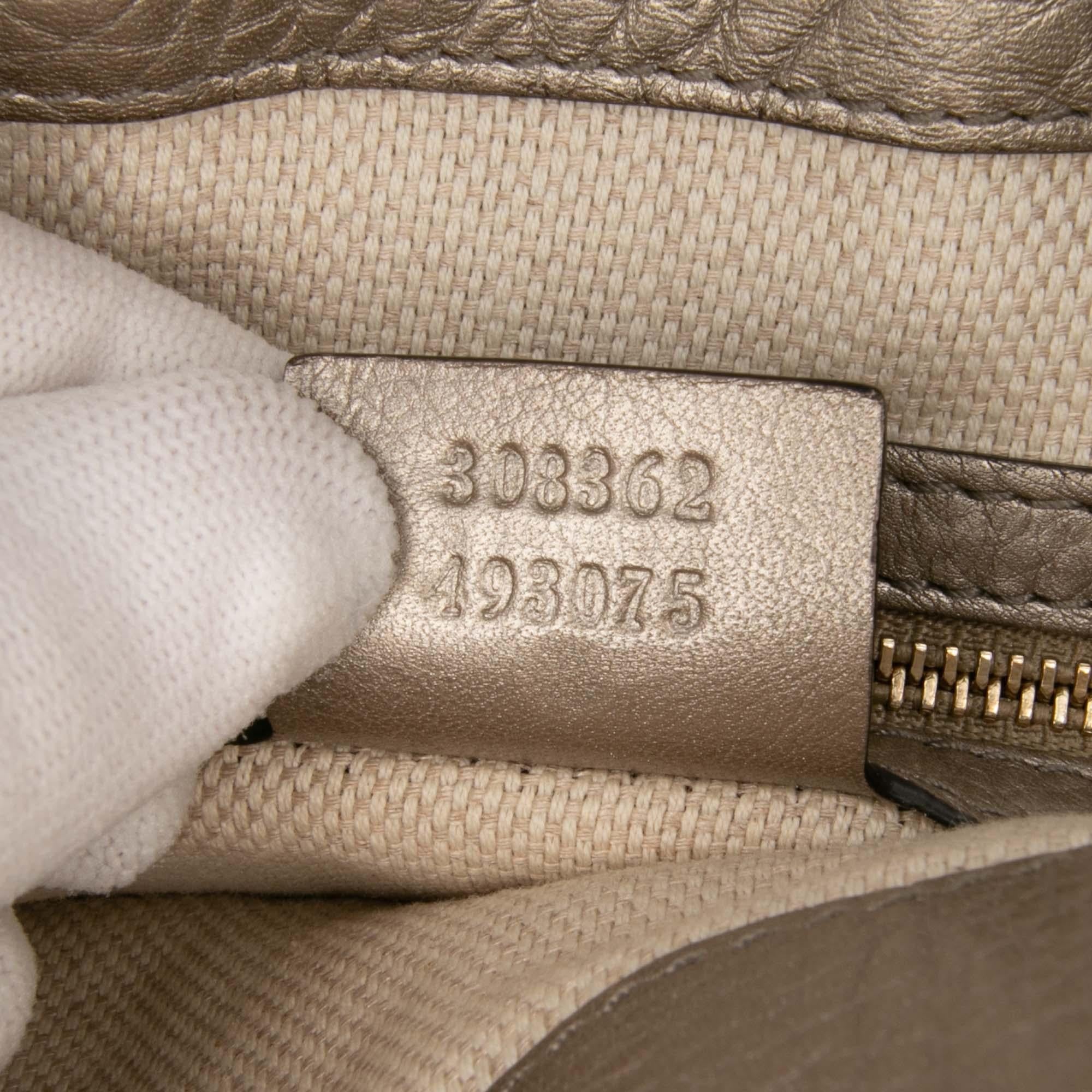 Gucci Small Metallic Leather Soho Working Satchel