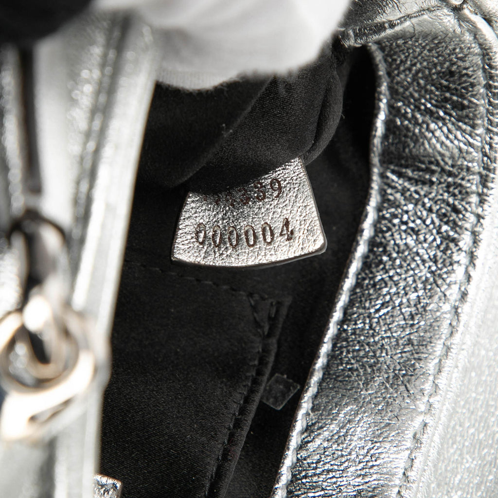 Gucci Small Metallic Quilted Leather Horsebit Chain Satchel