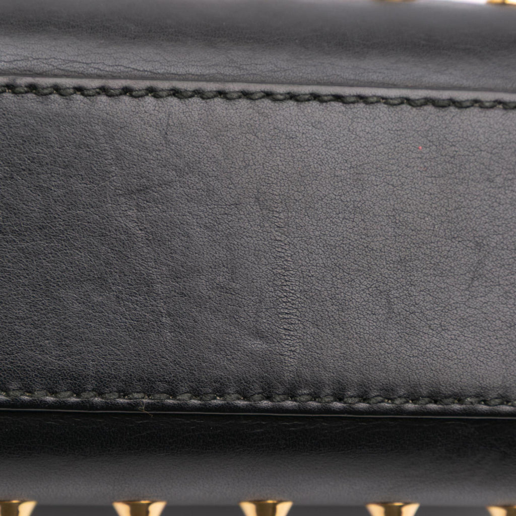 Gucci Small Pearl Studded Leather Padlock Crossbody