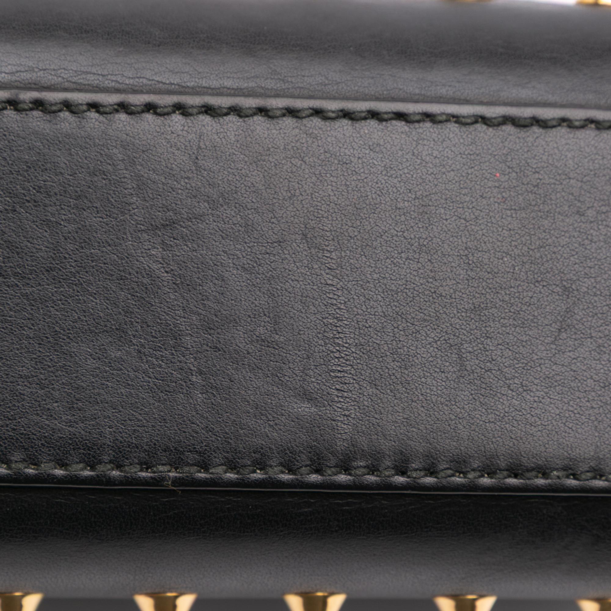 Gucci Small Pearl Studded Leather Padlock Crossbody