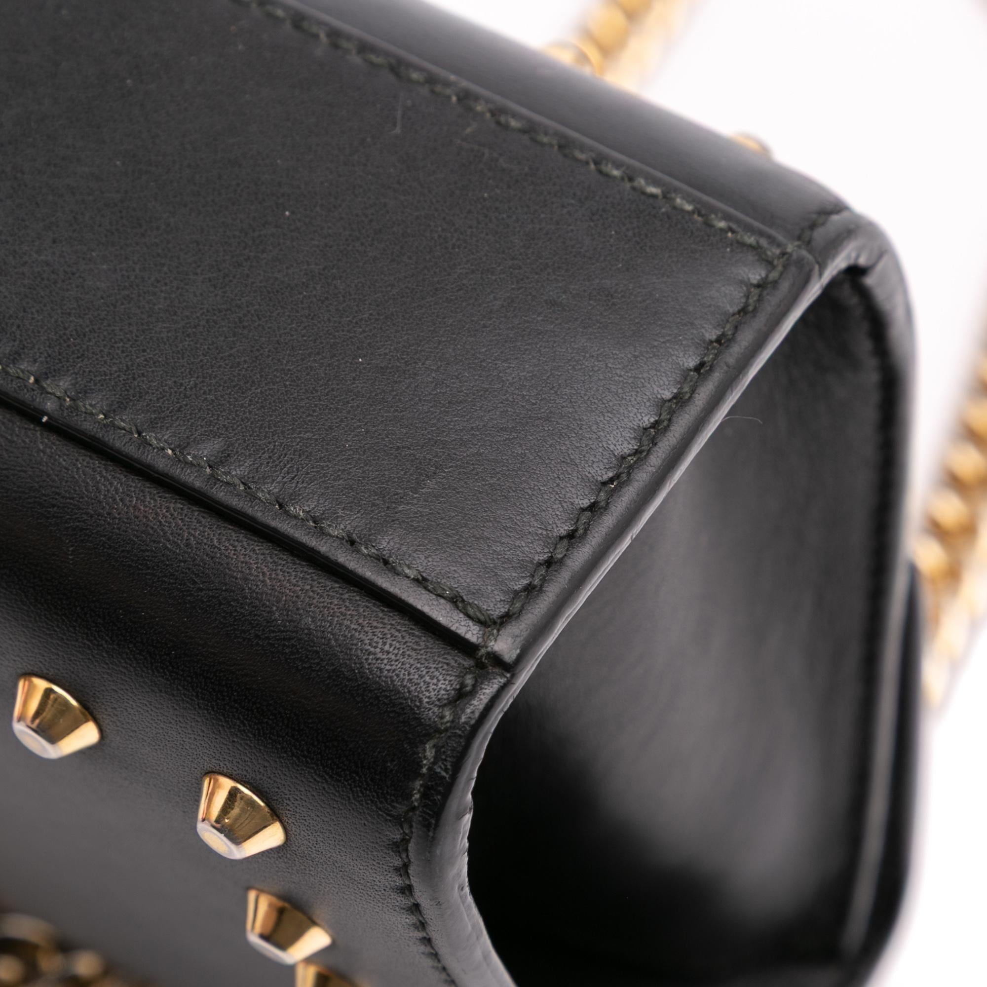 Gucci Small Pearl Studded Leather Padlock Crossbody