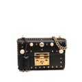 Gucci Small Pearl Studded Leather Padlock Crossbody