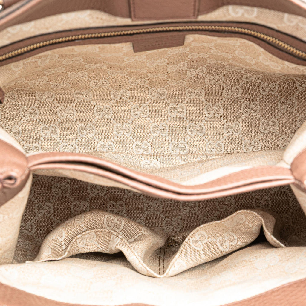 Gucci Small Pebbled Calfskin Diana Bamboo Top Handle Tote