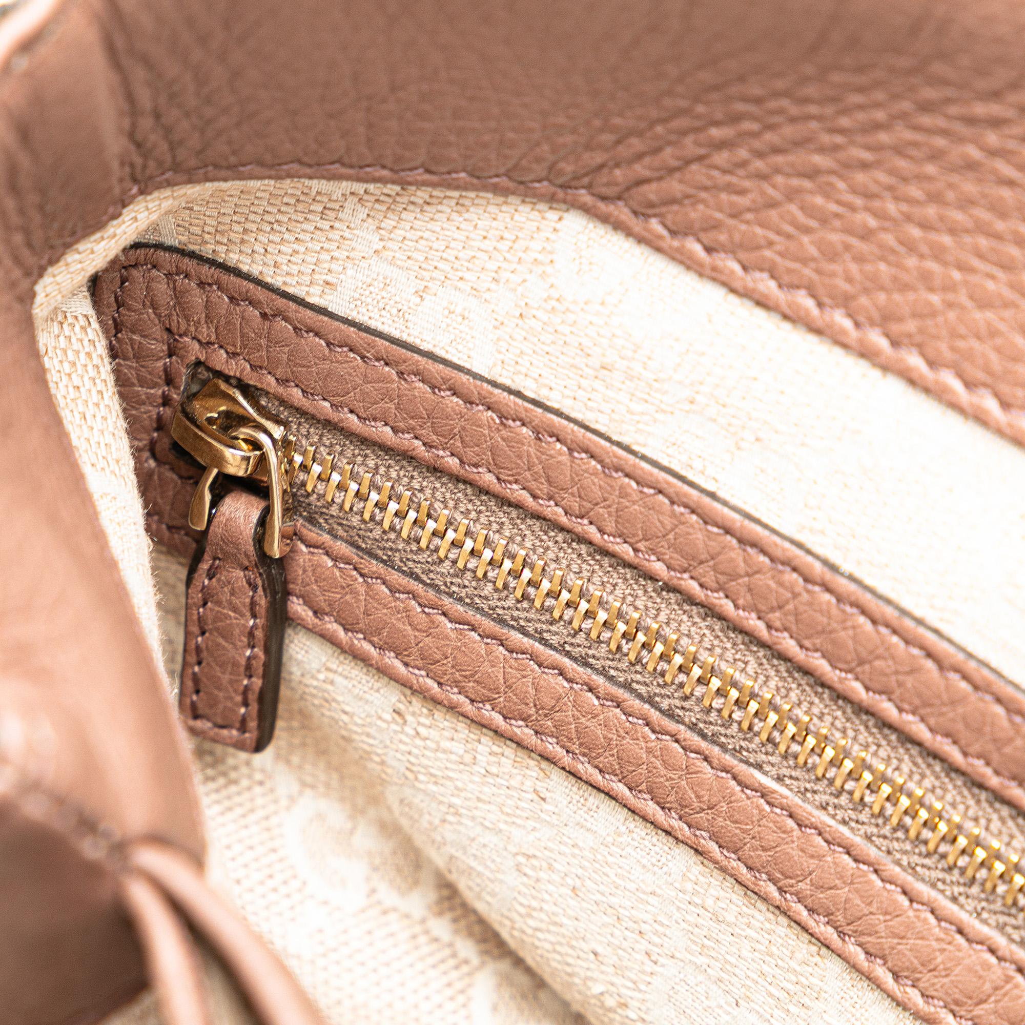 Gucci Small Pebbled Calfskin Diana Bamboo Top Handle Tote