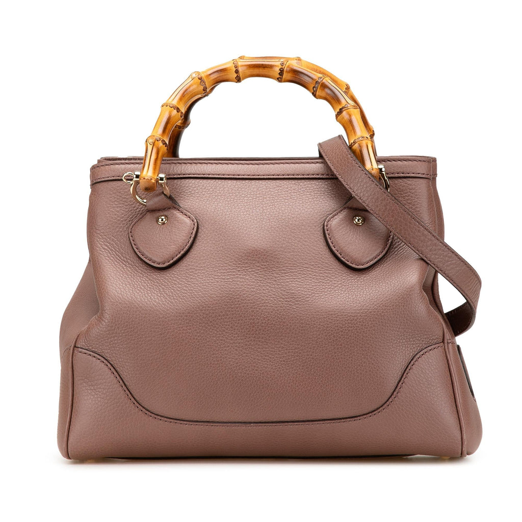 Gucci Small Pebbled Calfskin Diana Bamboo Top Handle Tote