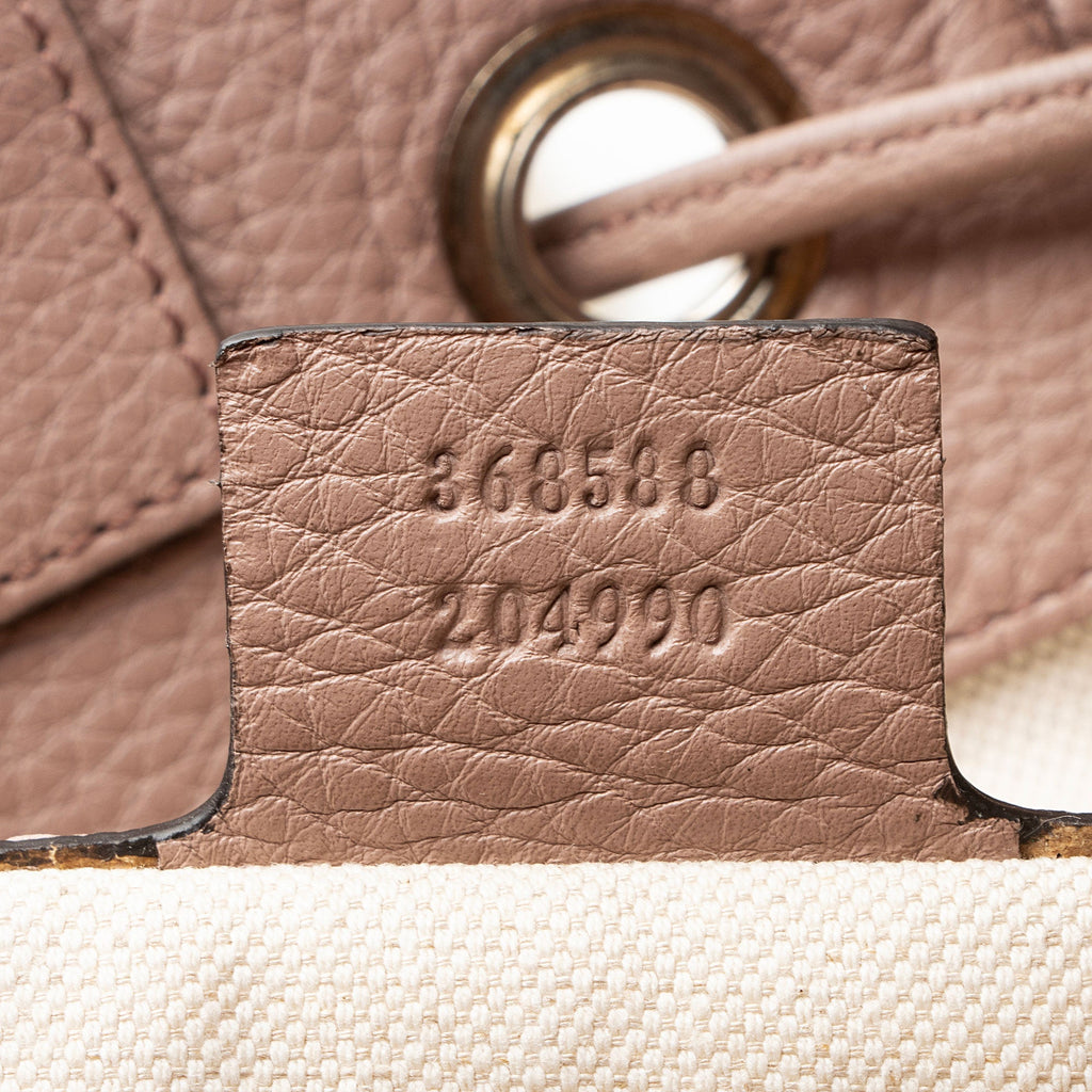 Gucci Small Pebbled Calfskin Soho Drawstring Backpack