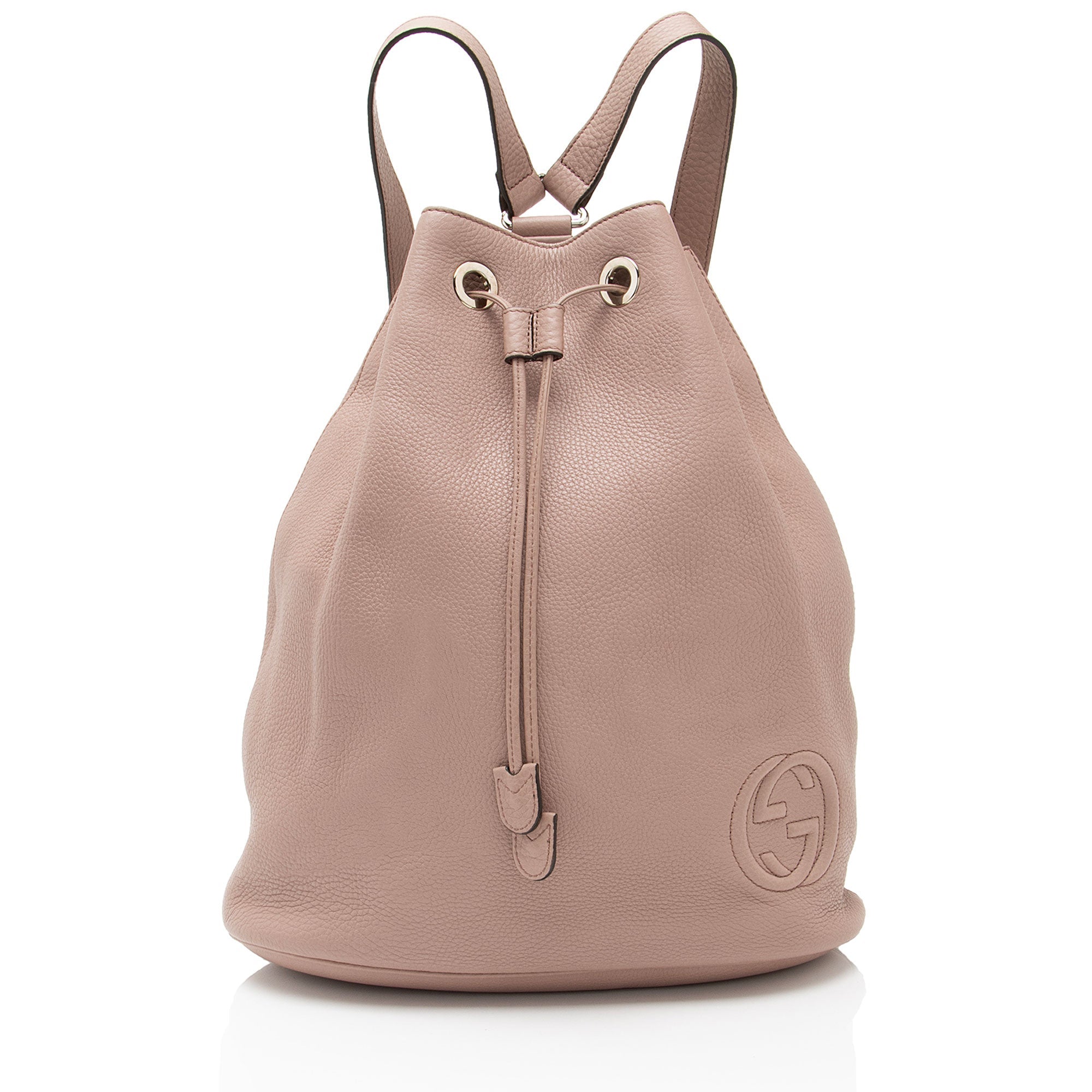 Gucci Small Pebbled Calfskin Soho Drawstring Backpack
