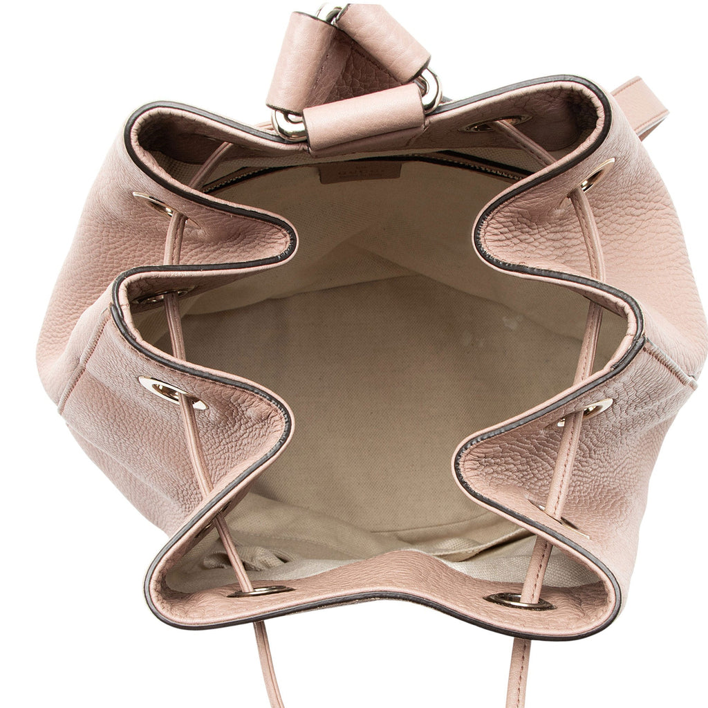 Gucci Small Pebbled Calfskin Soho Drawstring Backpack