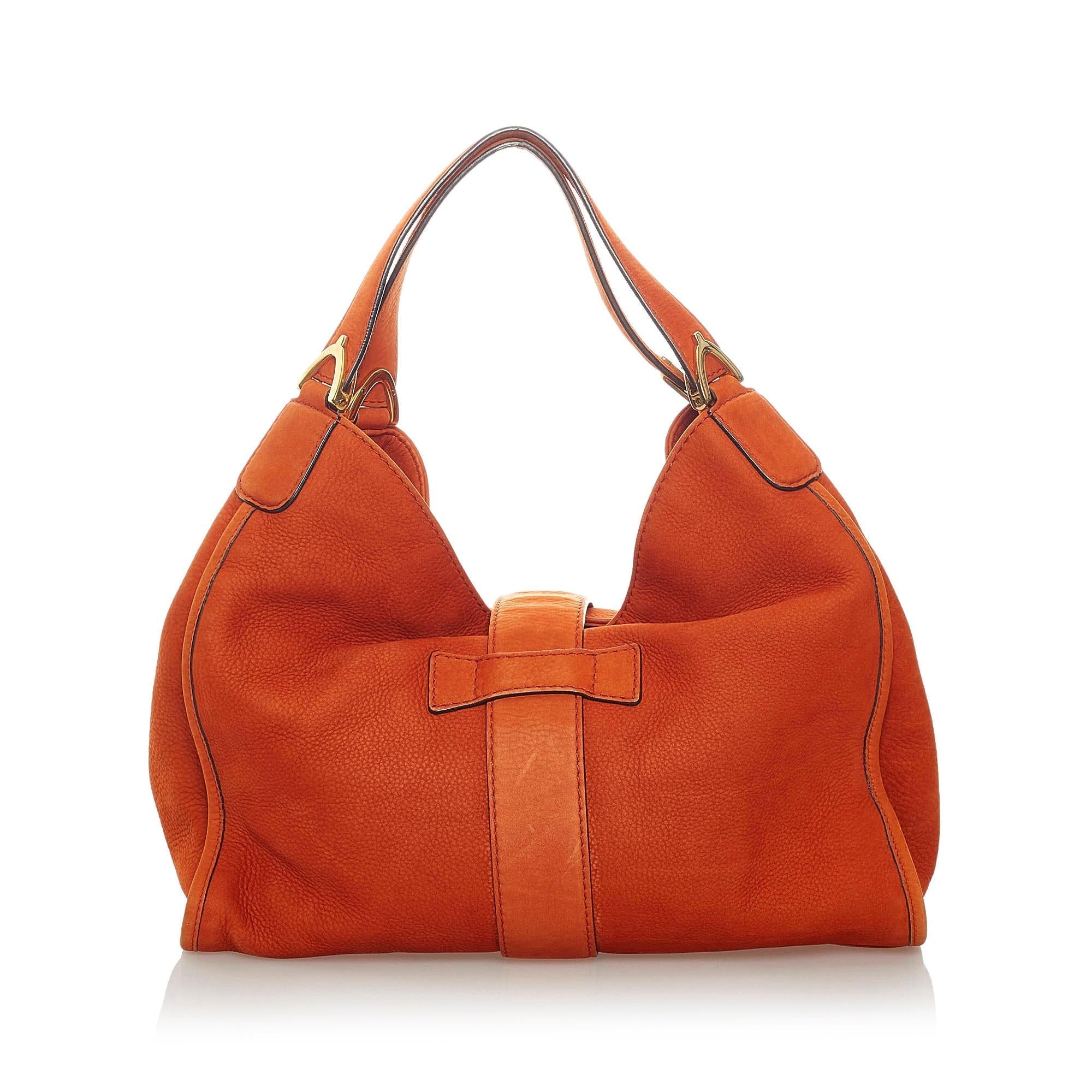 Gucci Soft Stirrup Nubuck Leather Tote Bag (SHG-32597)