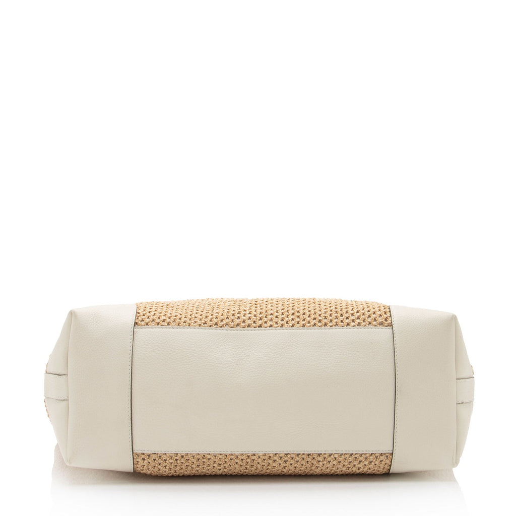Gucci Straw Bamboo Top Handle Satchel (SHF-8UehuG)