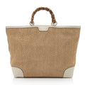 Gucci Straw Bamboo Top Handle Satchel (SHF-8UehuG)