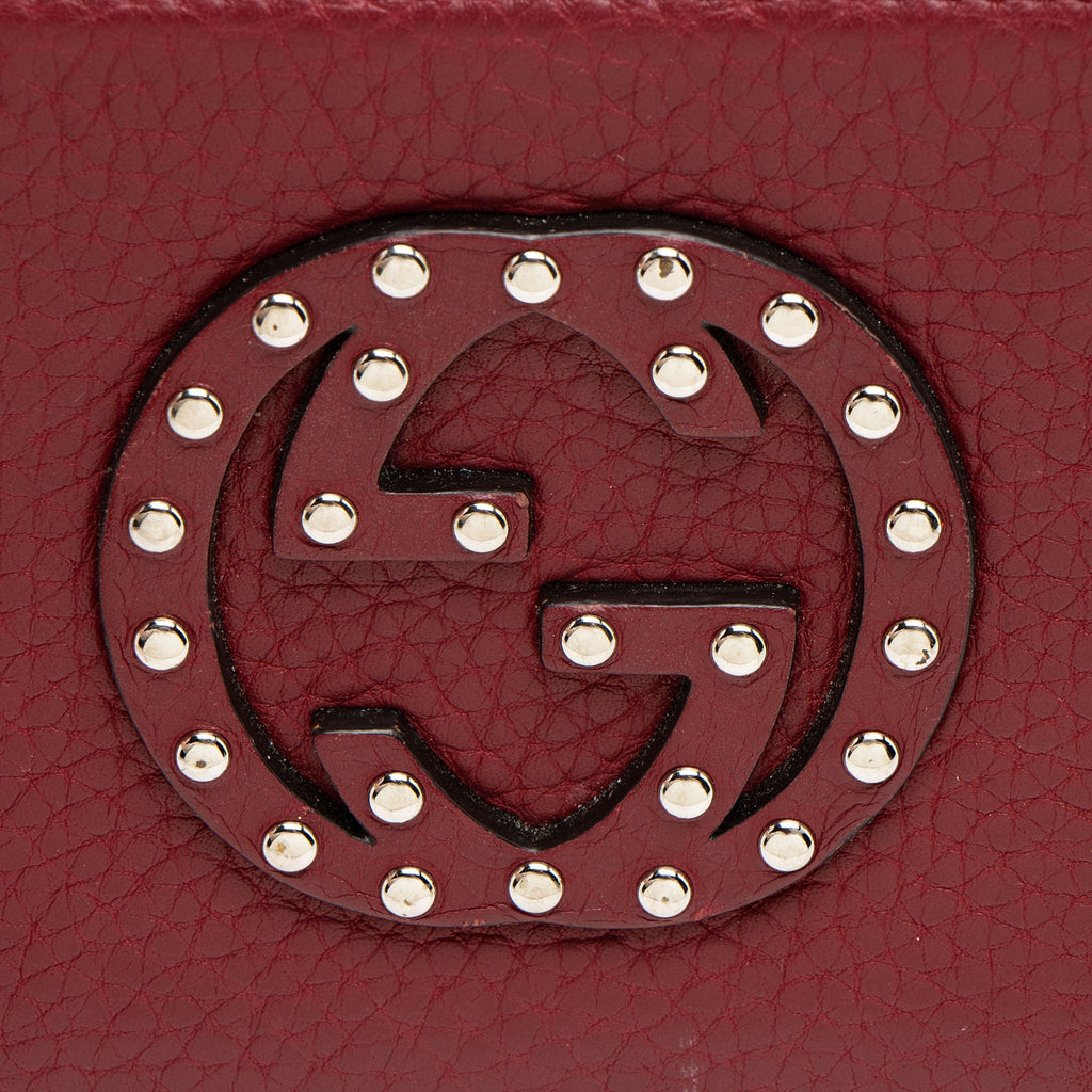 Gucci Studded Leather Soho Zip Around Wallet
