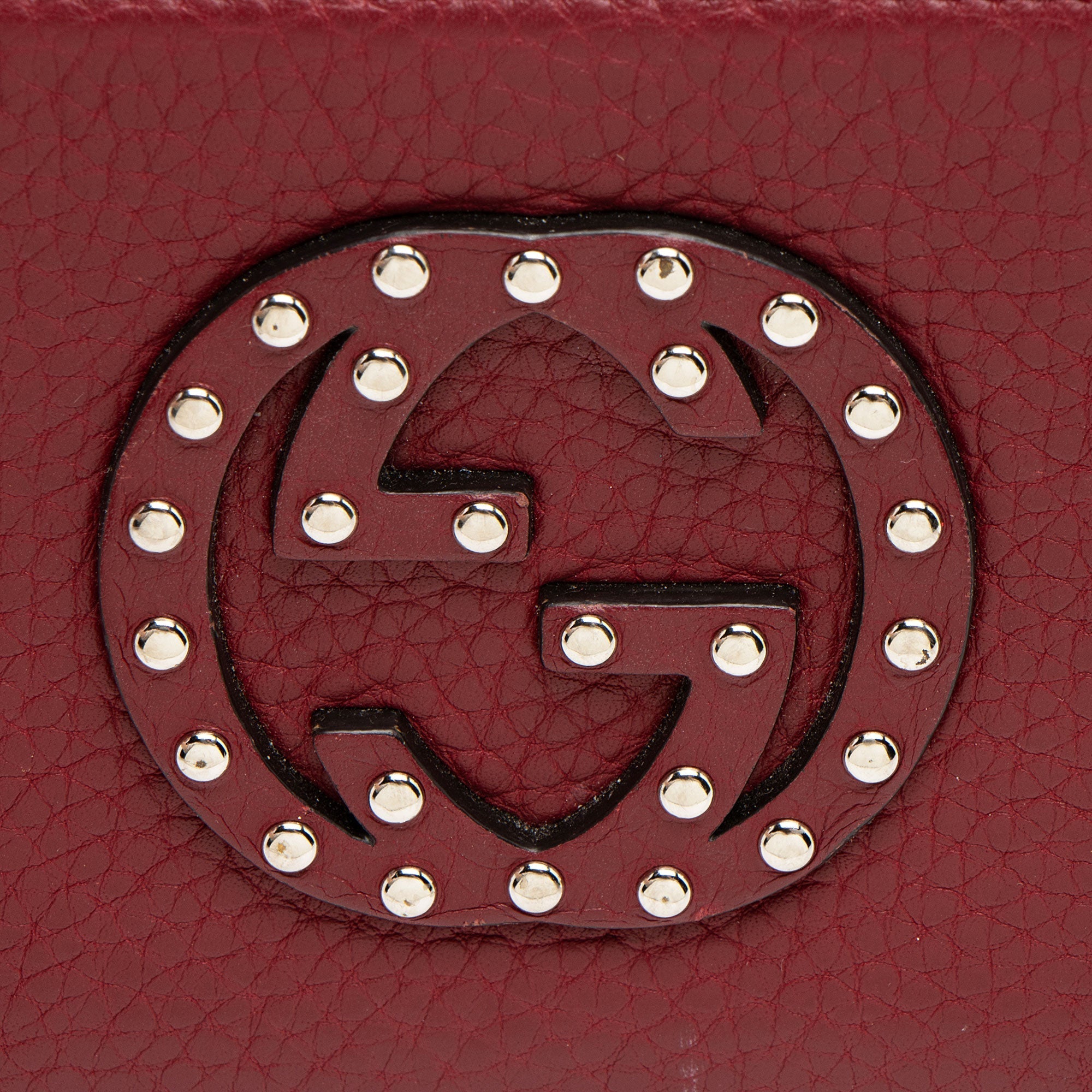 Gucci Studded Leather Soho Zip Around Wallet