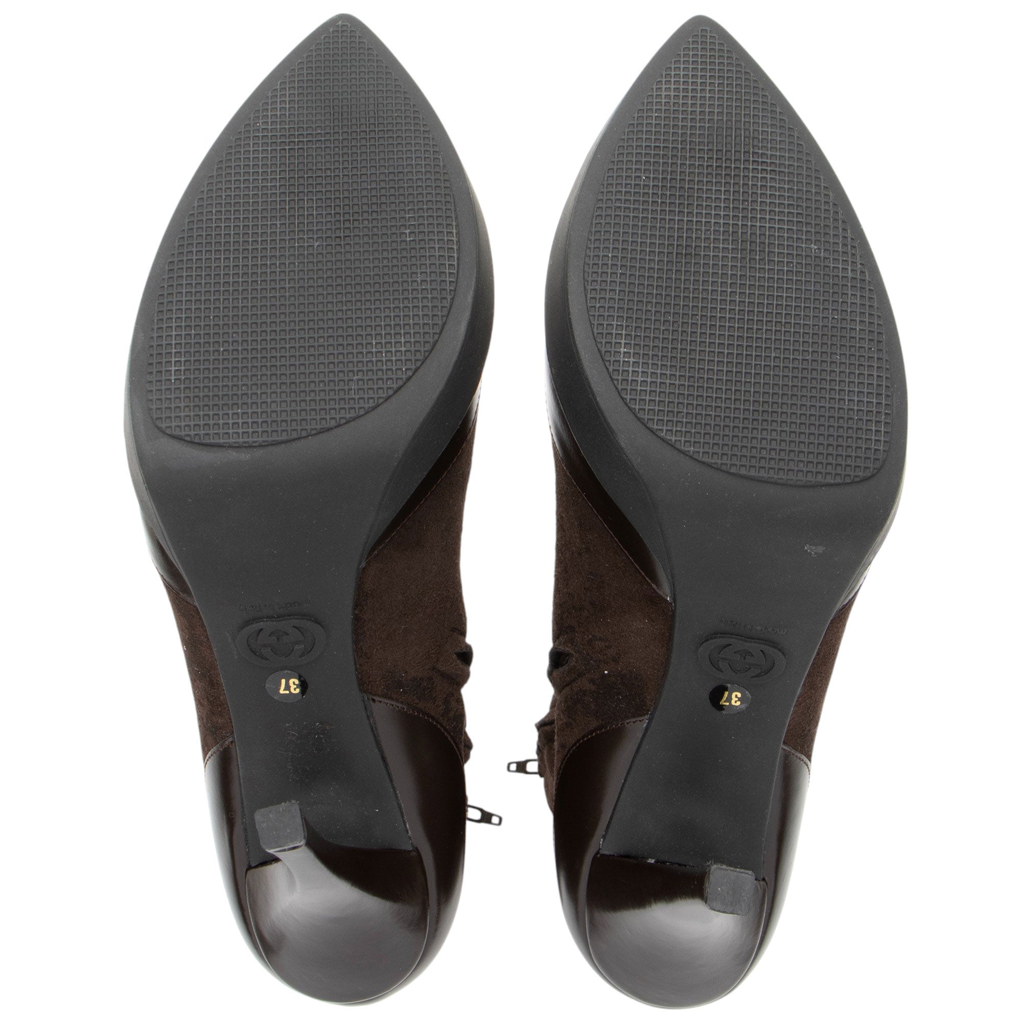 Gucci Suede Platform Ankle Boots - Size 7 / 37